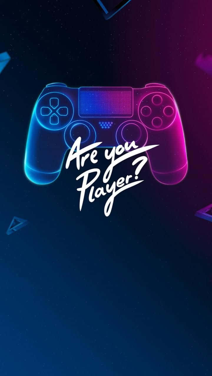 neon game controller, blue and pink gradients, starry cosmic background, HD Phone Wallpaper
