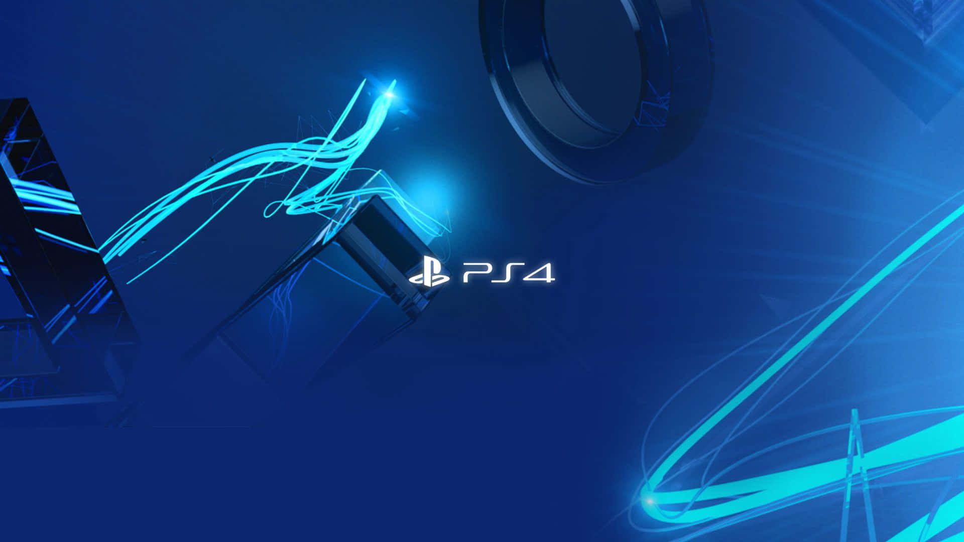 PS4, neon lines, glowing, Full HD Desktop Wallpaper