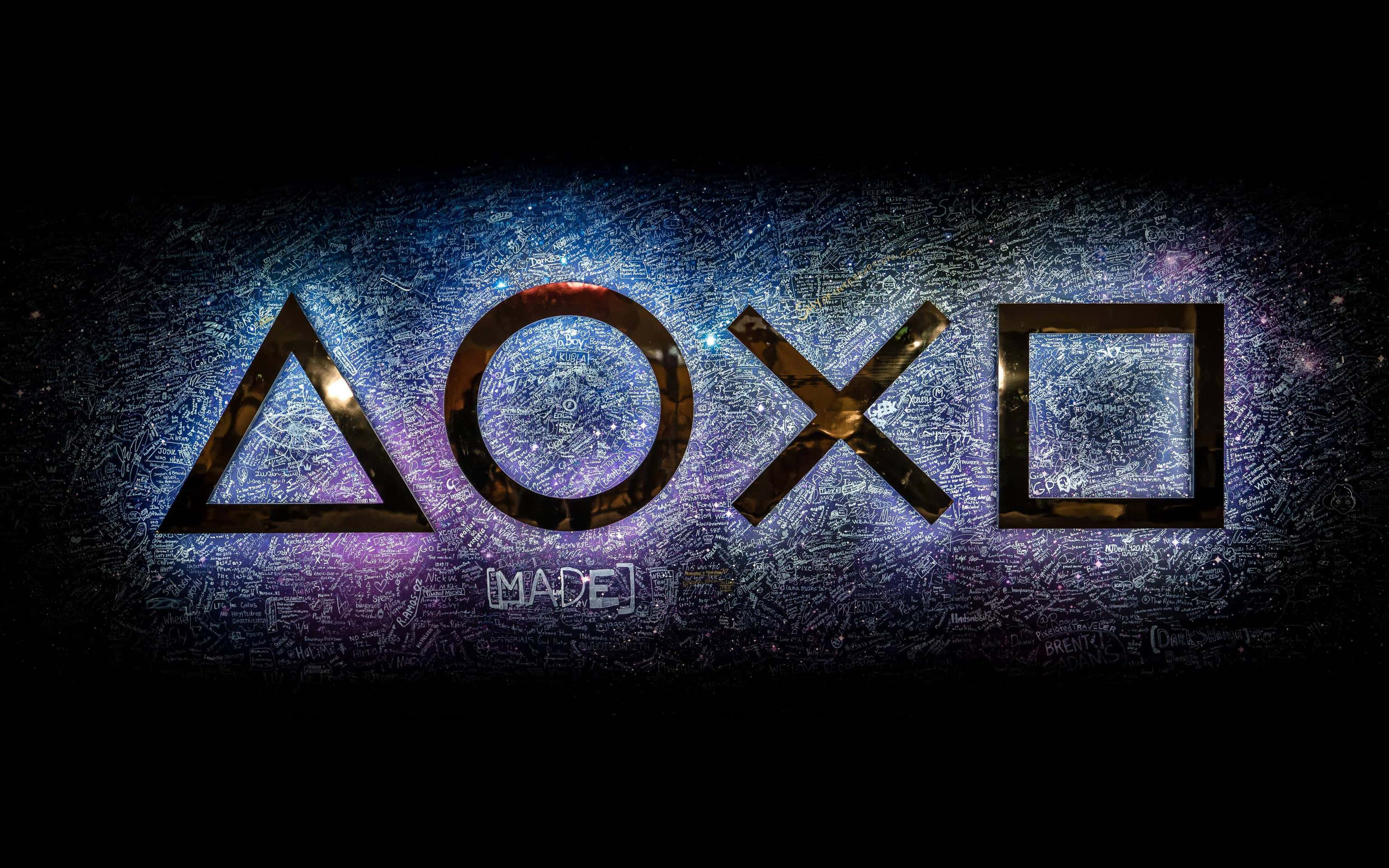 Cool Ps4, gold, galaxy dust effect, 2K Desktop Wallpaper