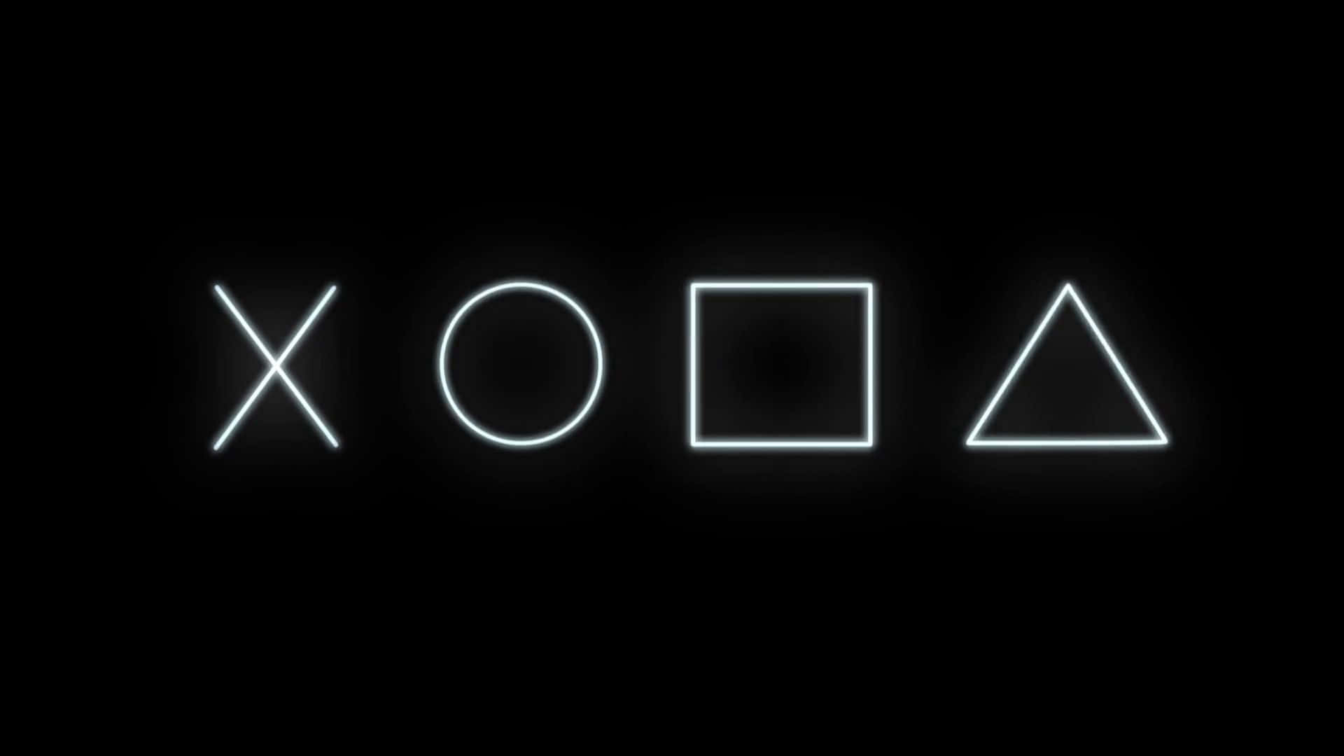 Cool Ps4, white font, neon outlines, Full HD Desktop Wallpaper