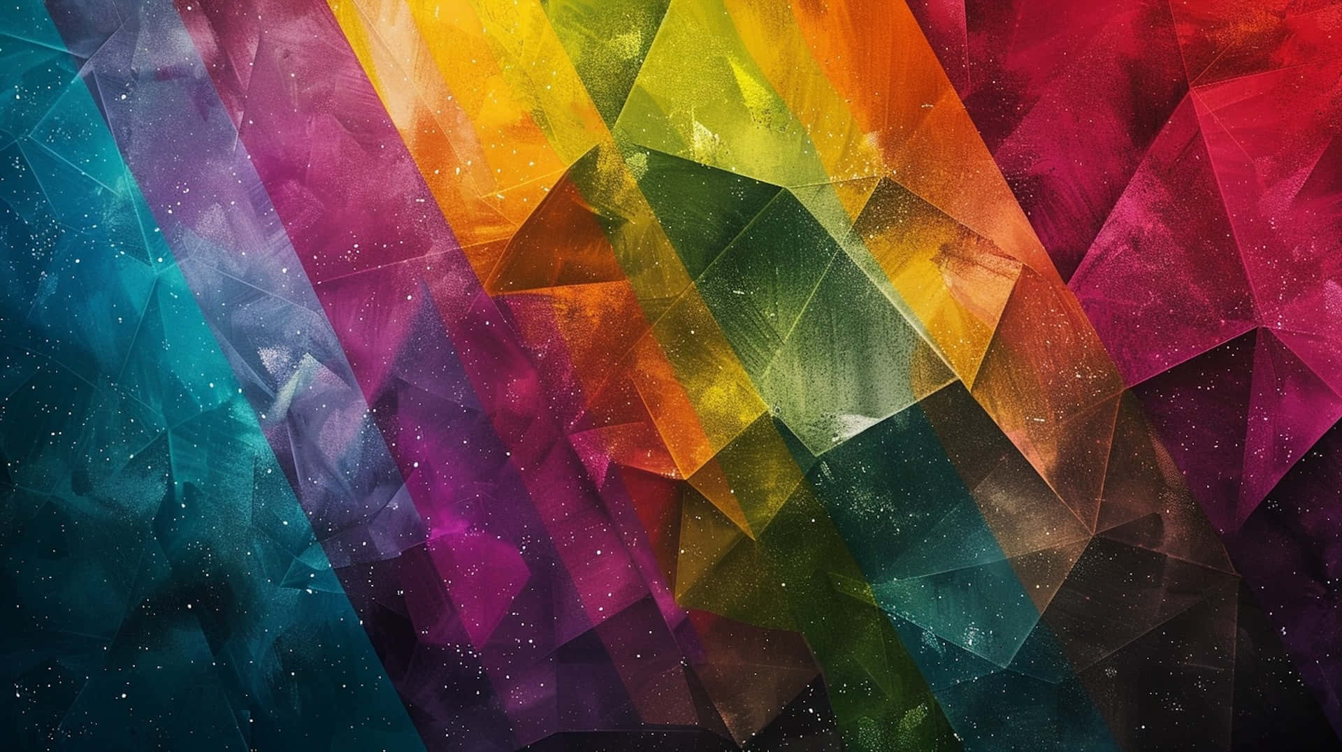 abstract colorful geometric rainbow background, vibrant geometric shards, rainbow colors, Full HD Desktop Wallpaper