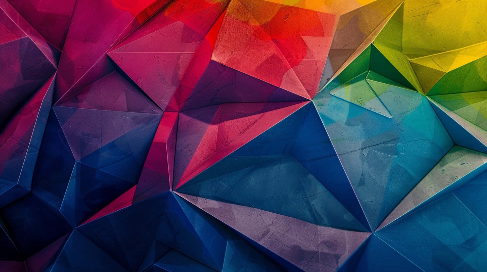 abstract colorful geometric pattern, rainbow hues, vibrant geometric facets, Full HD Desktop Wallpaper