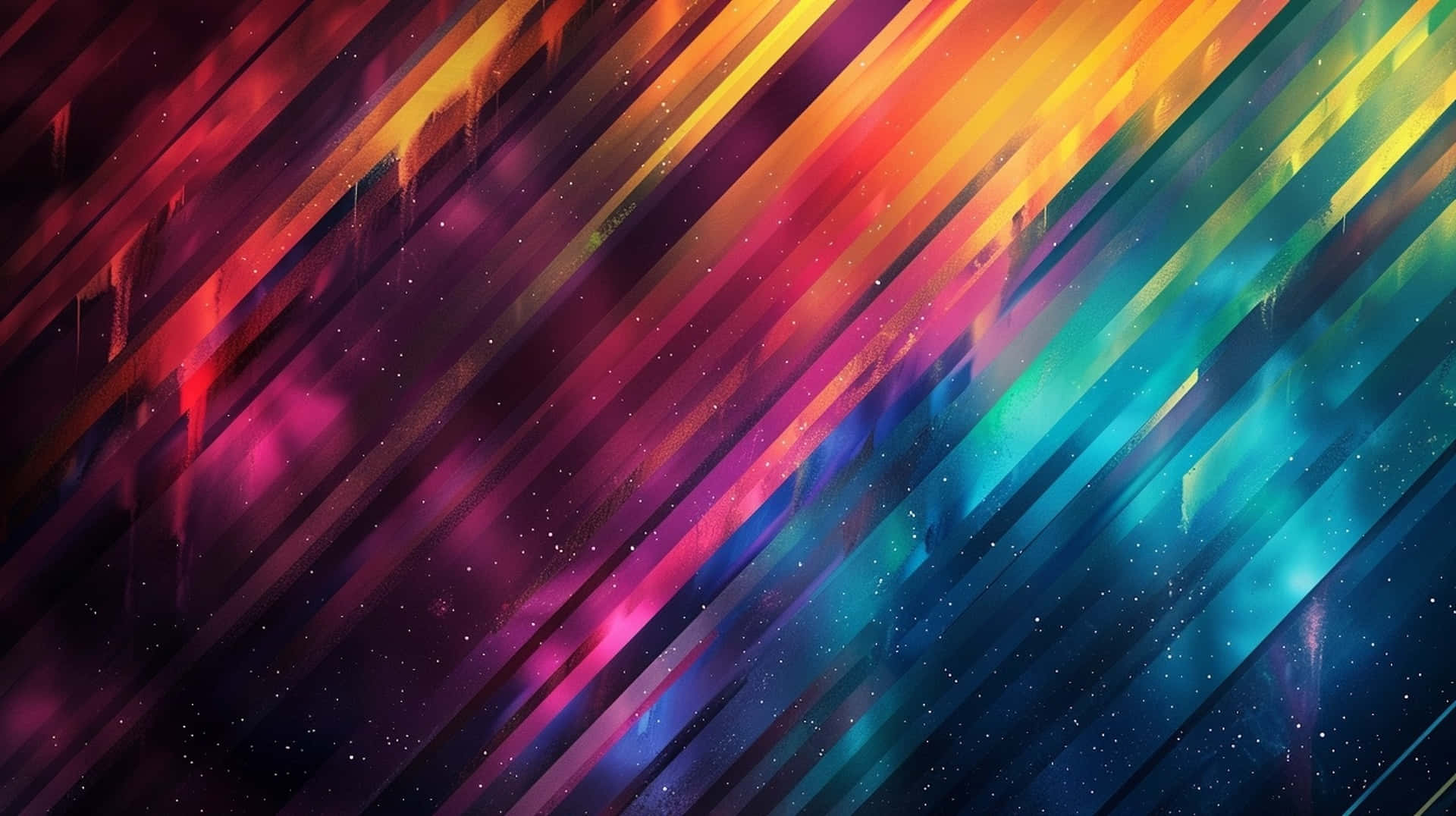 Vibrant Space Rainbow, rainbow colors, cosmic starfield, Full HD Desktop Wallpaper