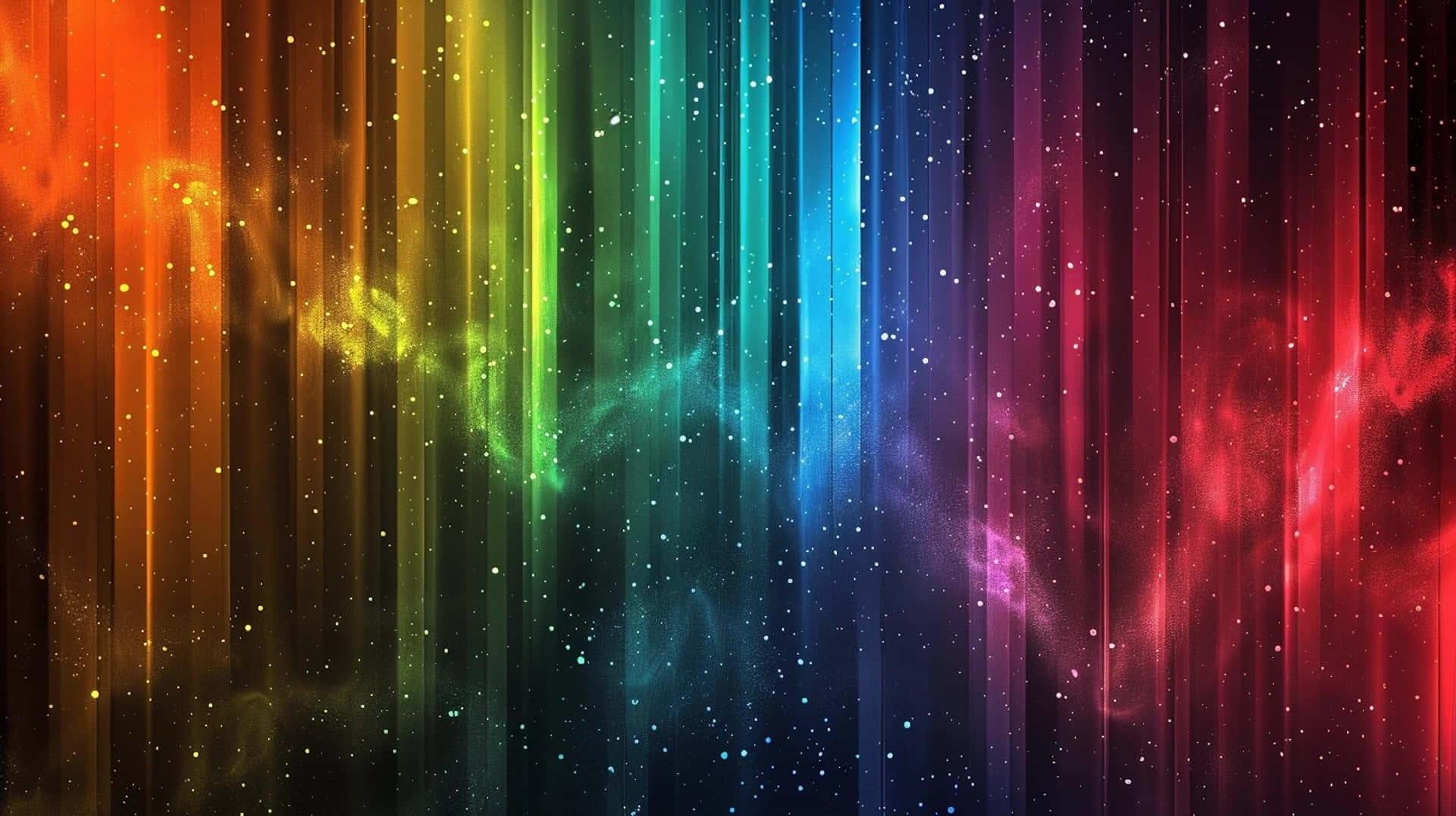 vibrant space rainbow, cosmic starfield, glowing nebulae, Full HD Desktop Wallpaper