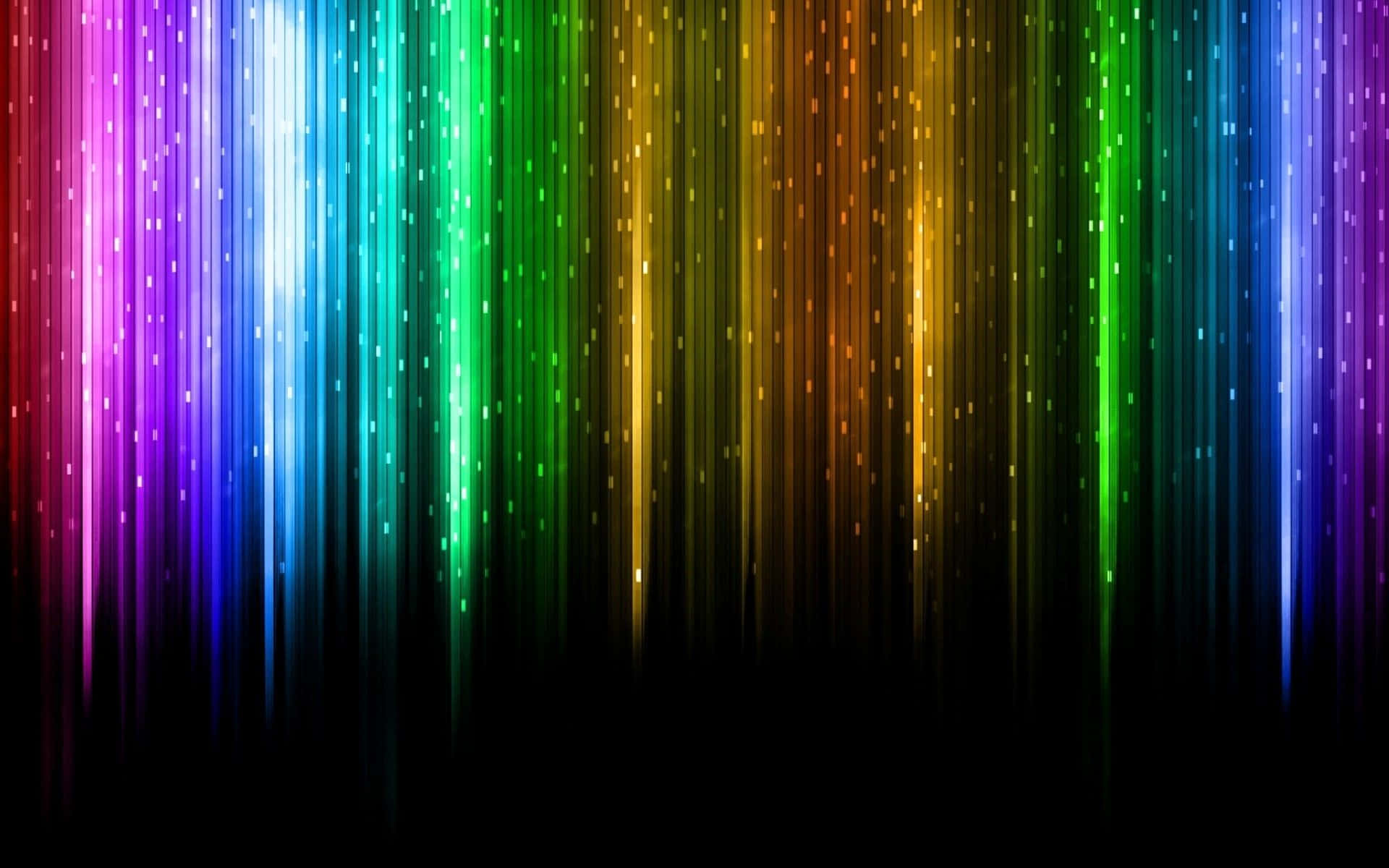 vibrant vertical light streaks, rainbow hues, black background, Full HD Desktop Wallpaper