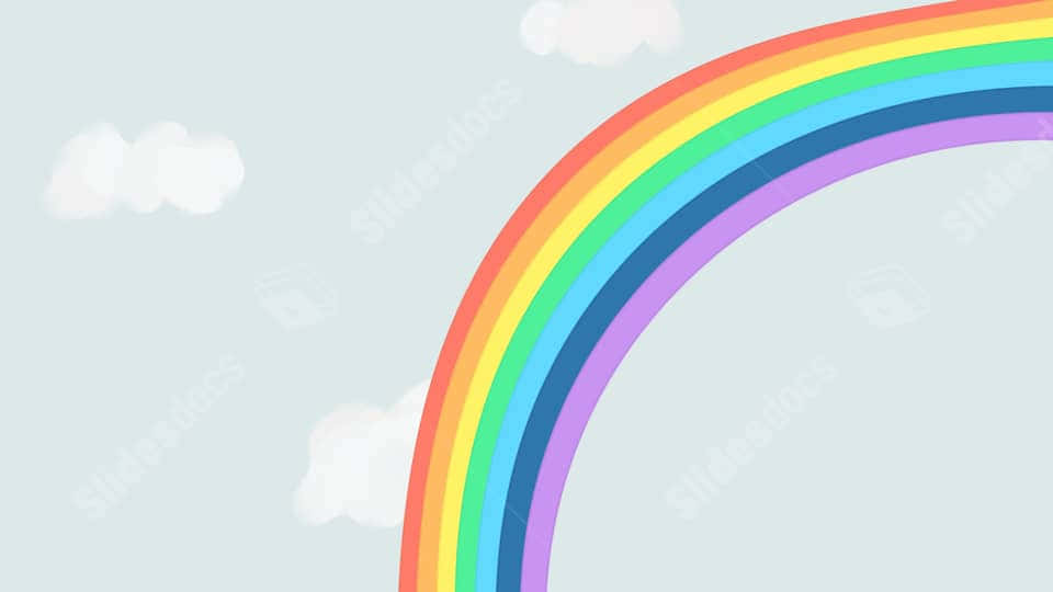 cute rainbow, vibrant cartoon rainbow, soft sky, SD Desktop Wallpaper