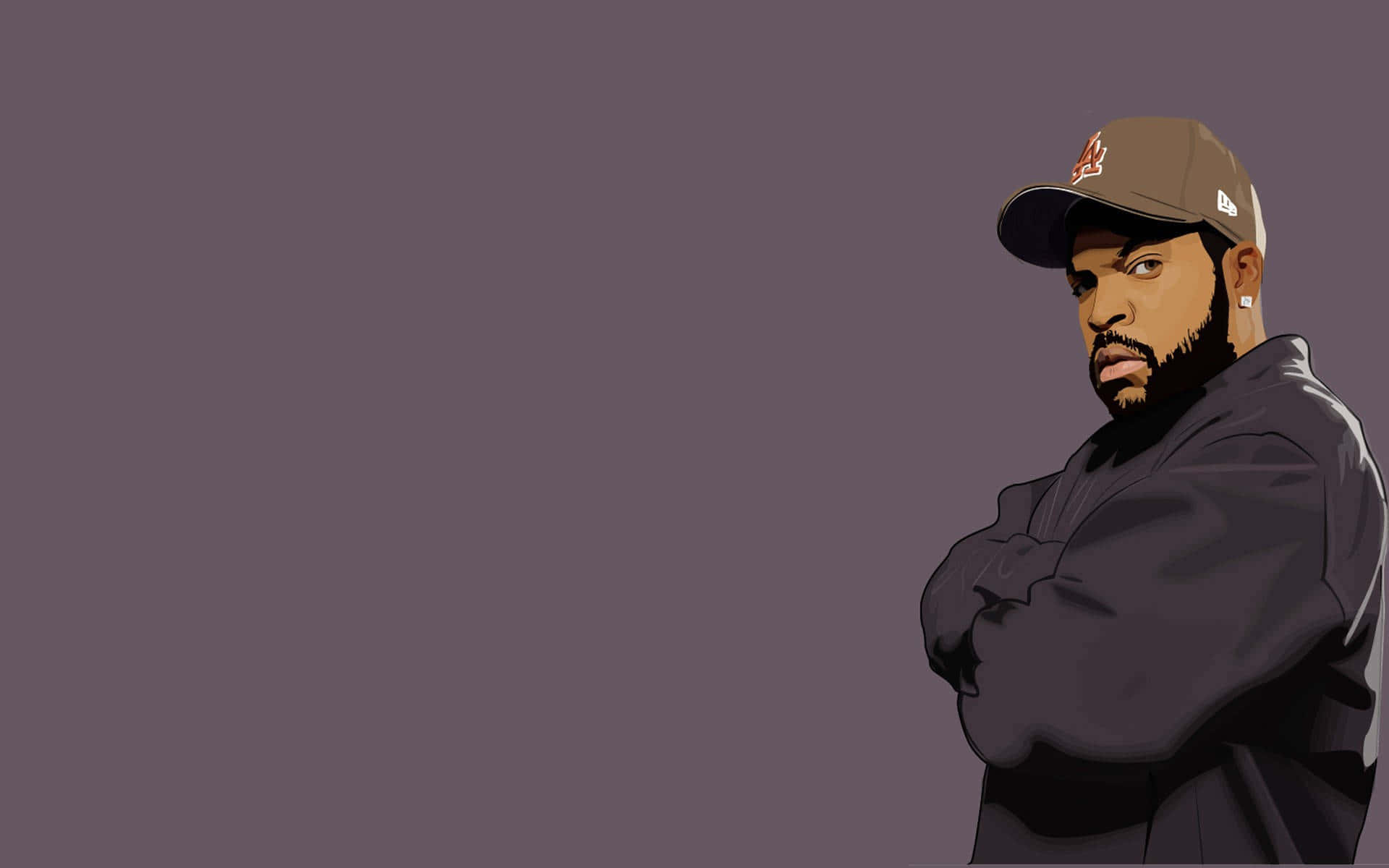 Cool Rap, purple background, beard, Full HD Desktop Wallpaper