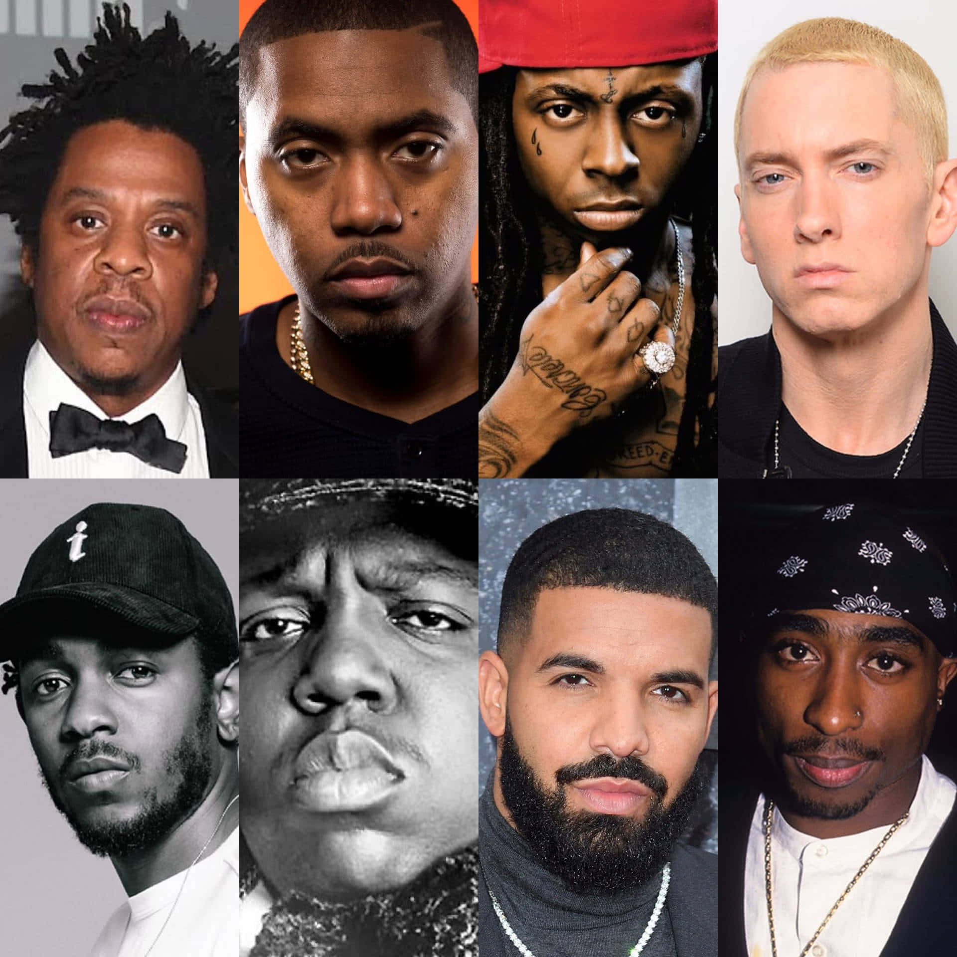Cool Rap Collage, hip hop artists, intense expressions, Full HD Desktop Wallpaper