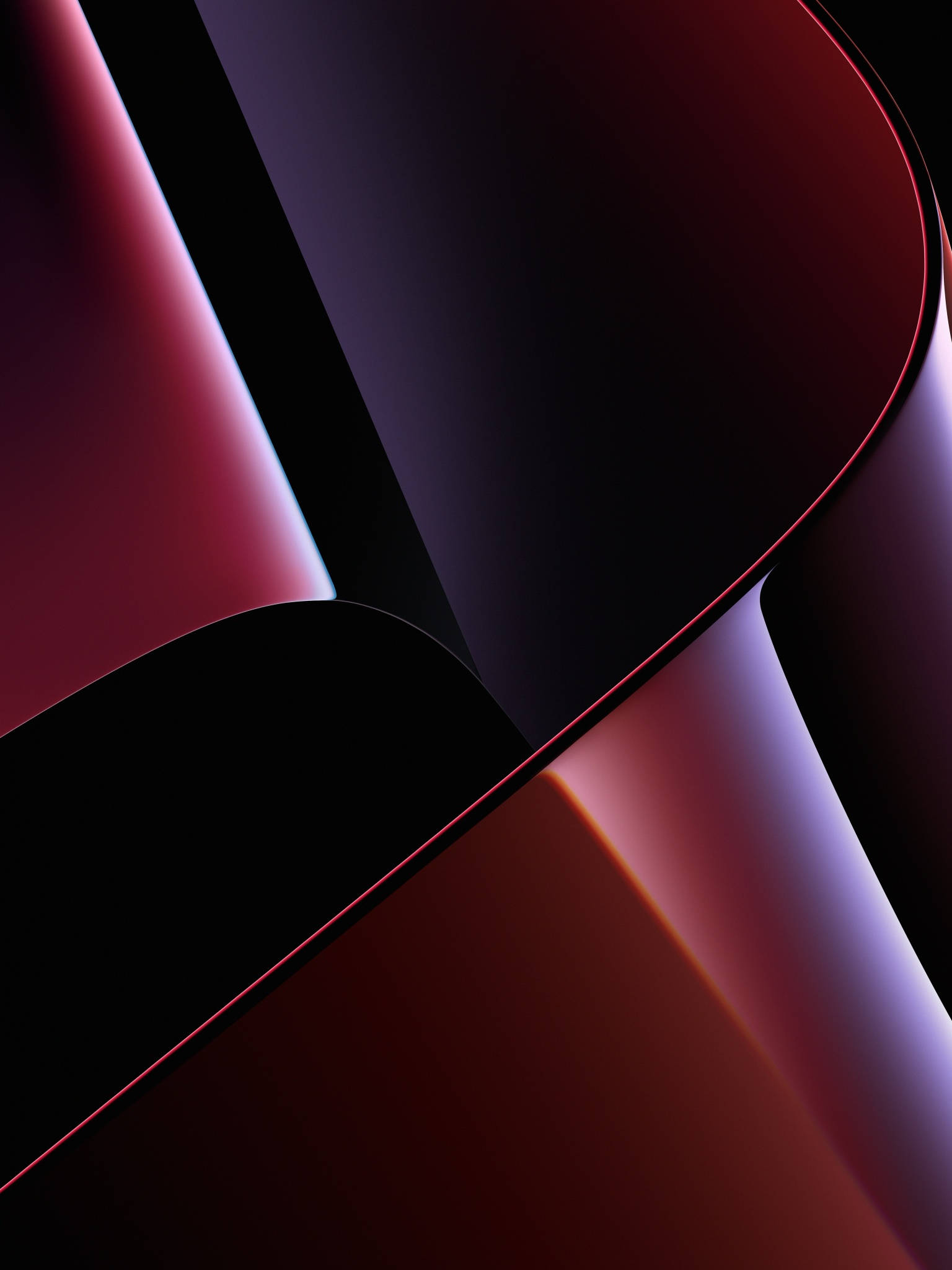 red, black, abstract curves, Full HD Phone Wallpaper