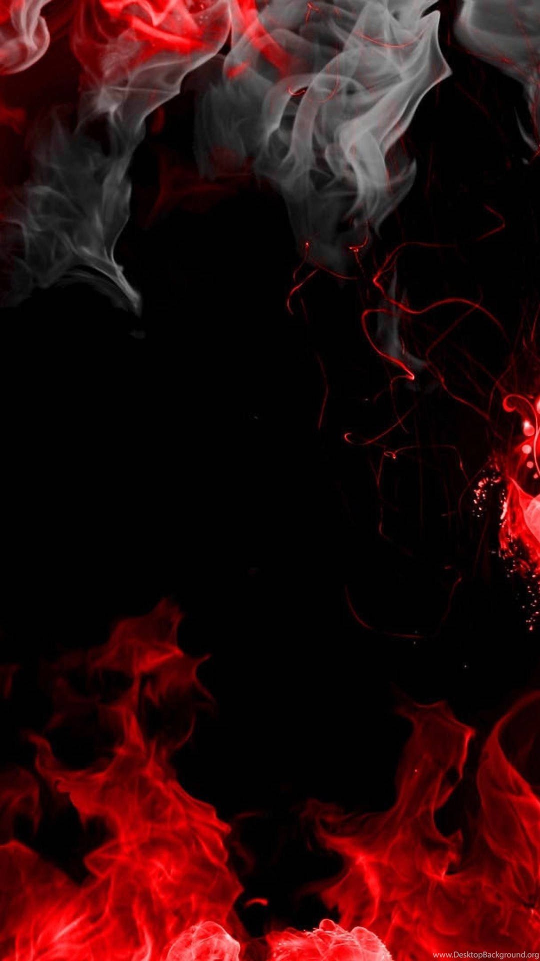 Red and Black Aztec Pattern, vibrant red, smoky gray wisps, Full HD Phone Wallpaper