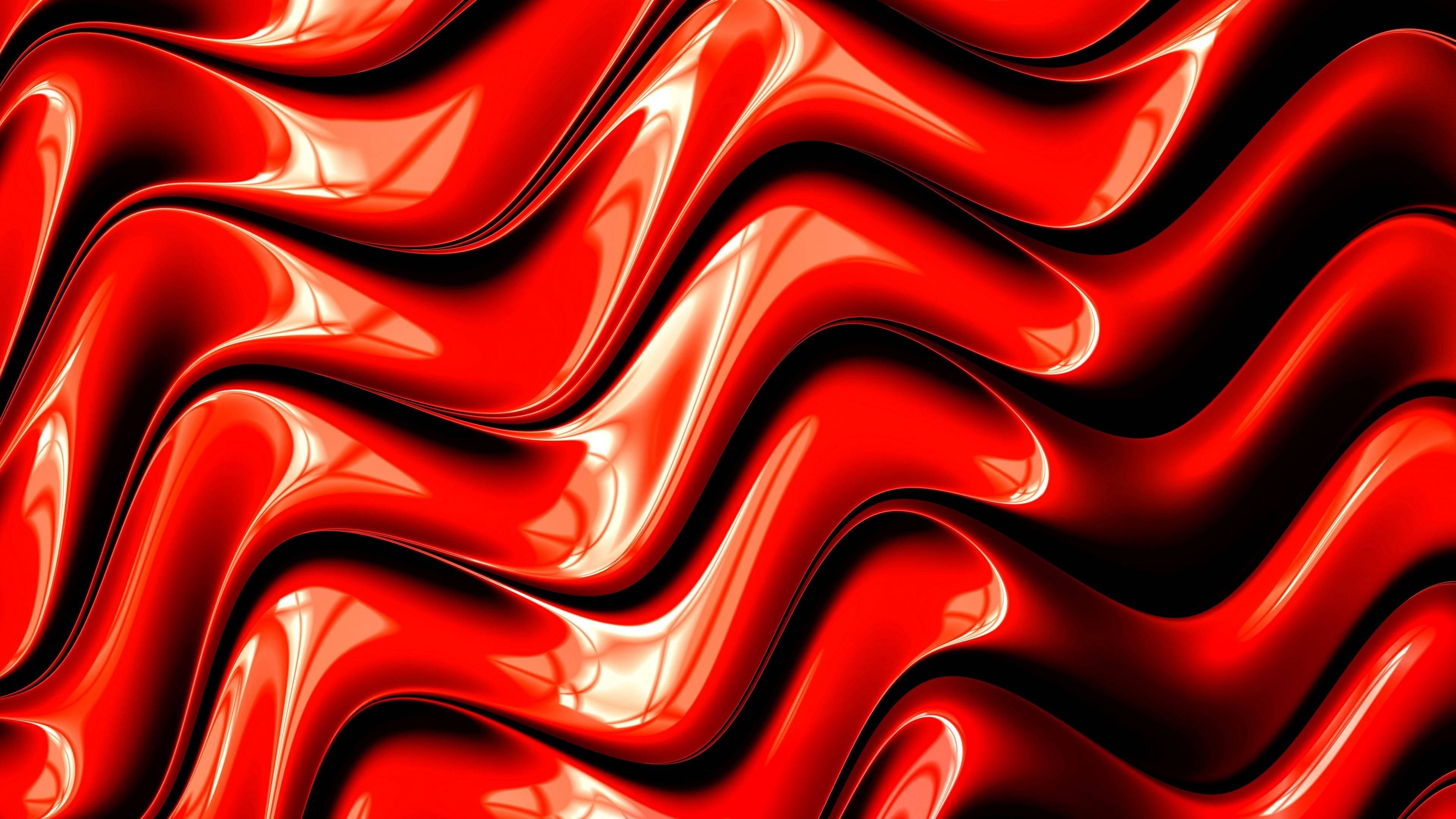 cool red, glossy red, dark background, 4K Desktop Wallpaper