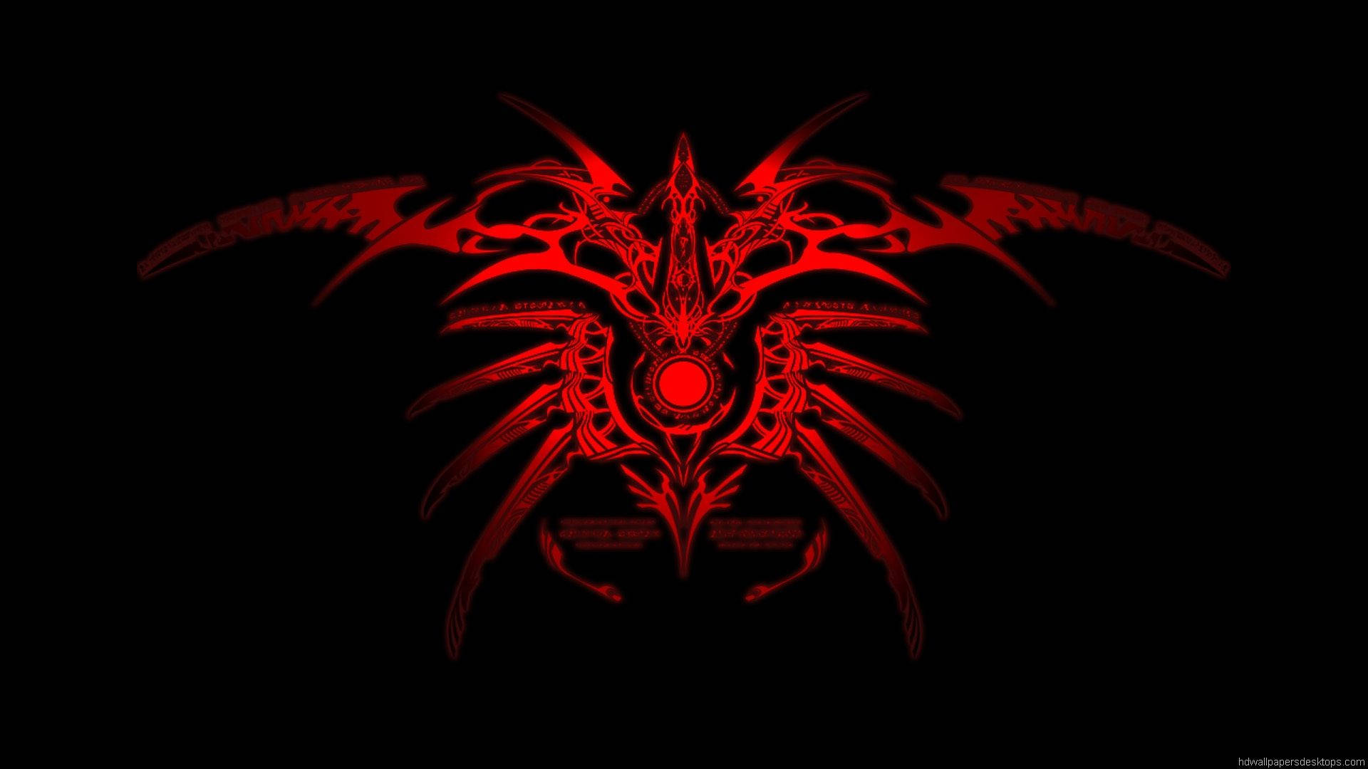Cool Red, tribal design, glowing red, Full HD Desktop Wallpaper