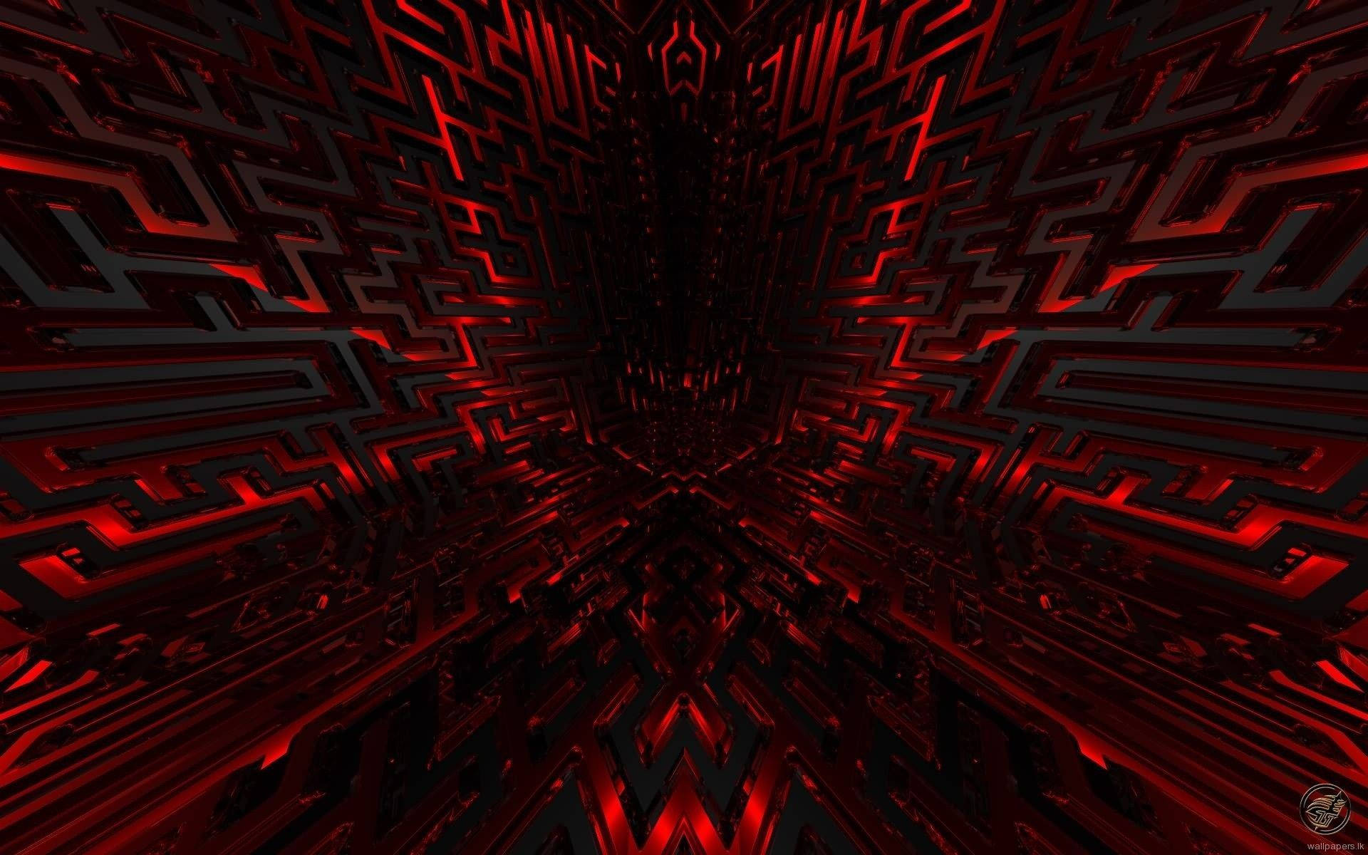 labyrinth, glowing, cool red, Full HD Desktop Wallpaper