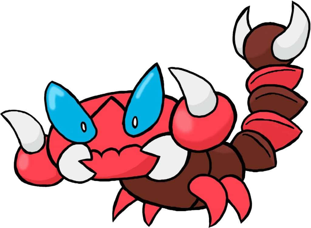 red shiny skorupi, cartoon crab scorpion, red body, SD Desktop Wallpaper