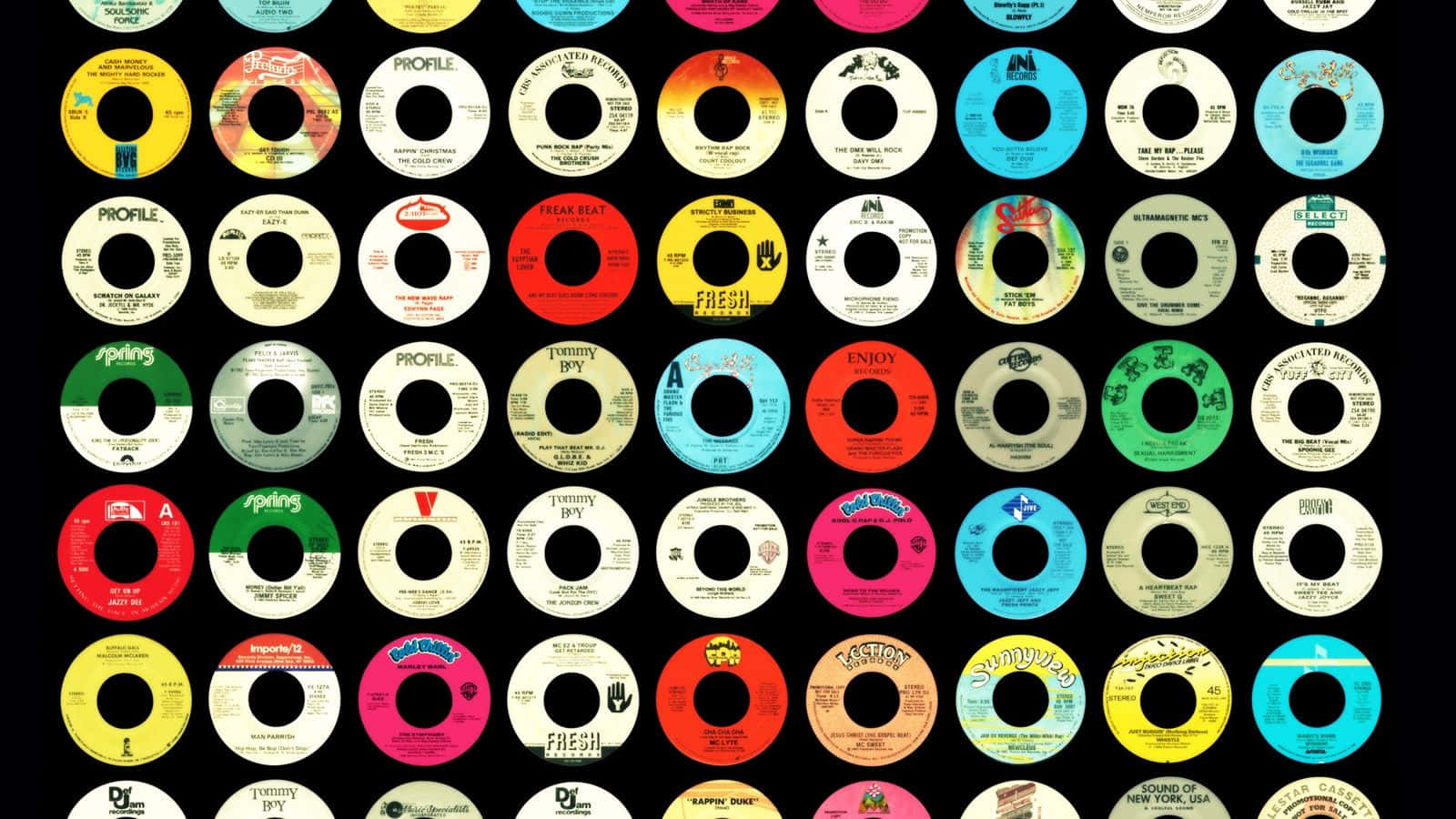 45 rpm record labels, vibrant grid, colorful vintage, HD Desktop Wallpaper