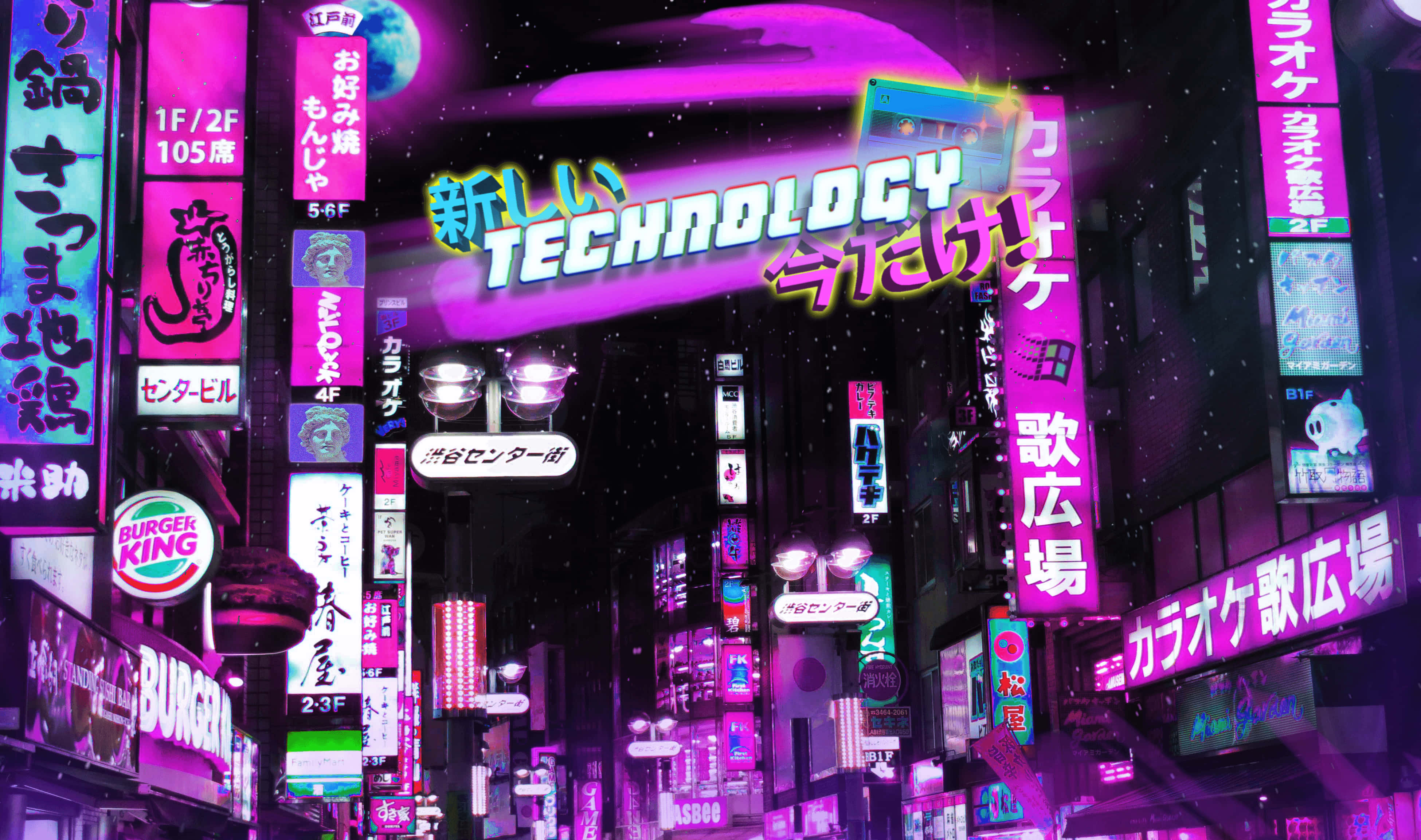 neon signs, purple, pink, 4K Desktop Wallpaper
