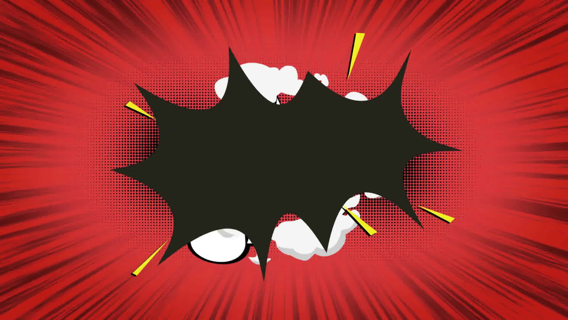 Cool Retro, black jagged shape, white smoke, Full HD Desktop Wallpaper