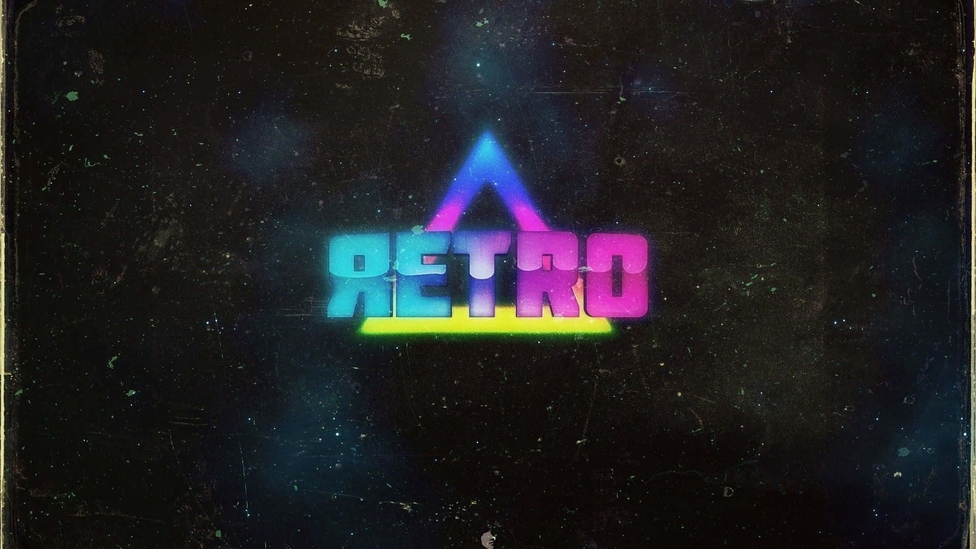 Cool Retro, neon colors, dark textured background, Full HD Desktop Wallpaper