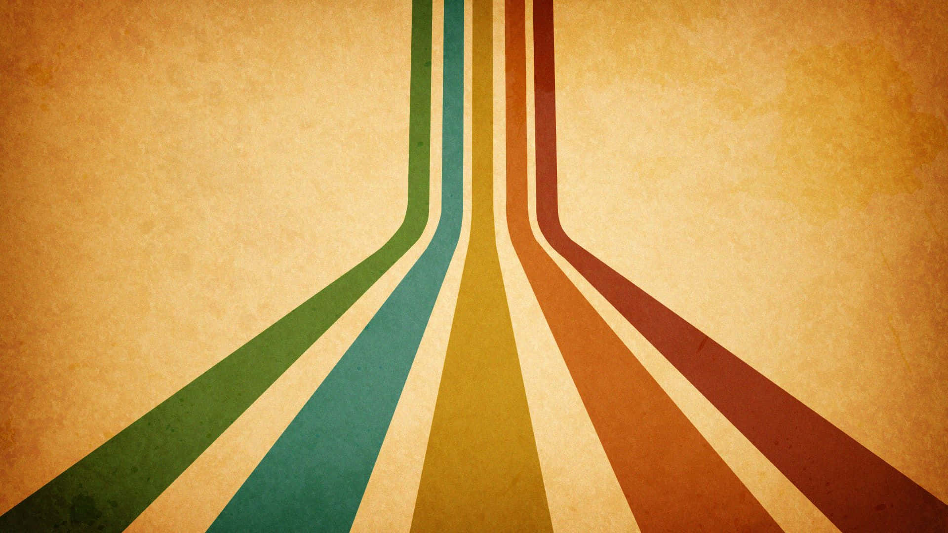 retro stripes, green teal yellow red, vanishing point, Full HD Desktop Wallpaper