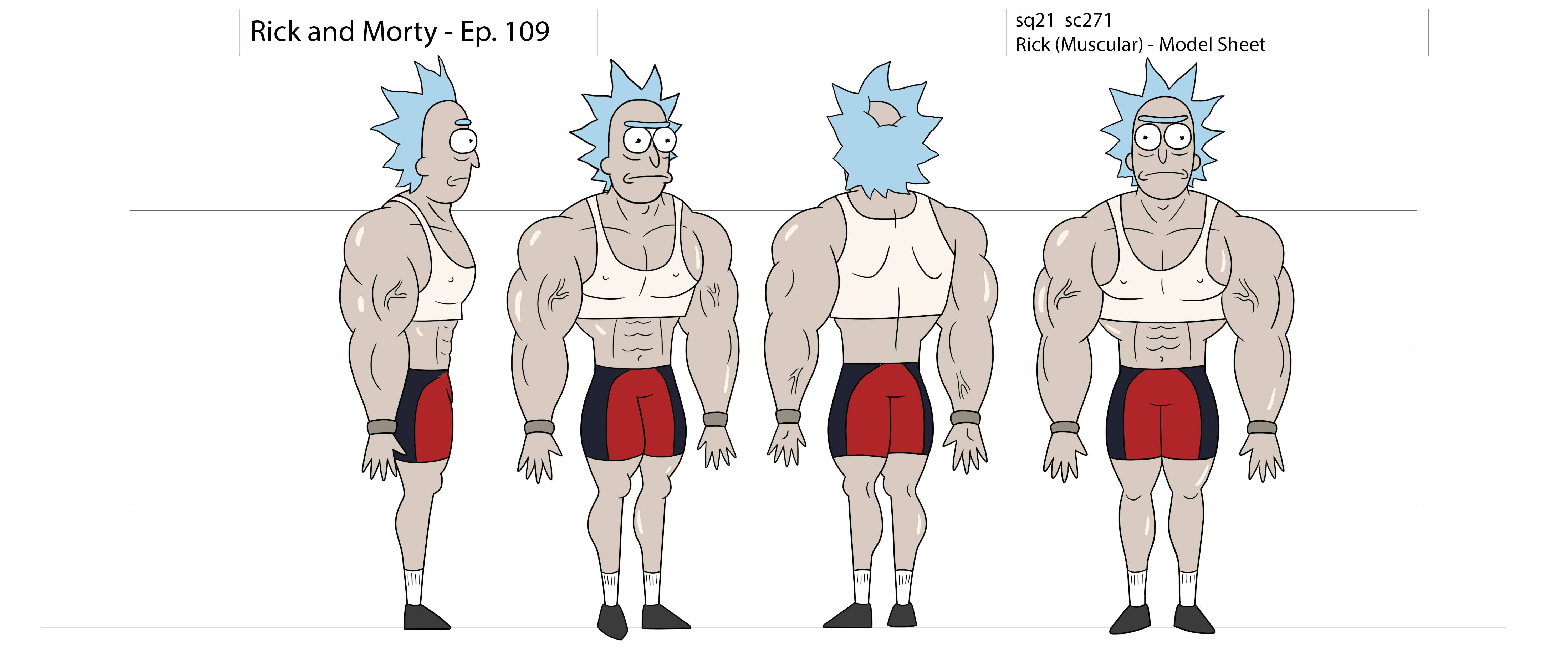 Jacked Rick And Morty PC 4K, Rick and Morty, red and black shorts, 5K Desktop Wallpaper