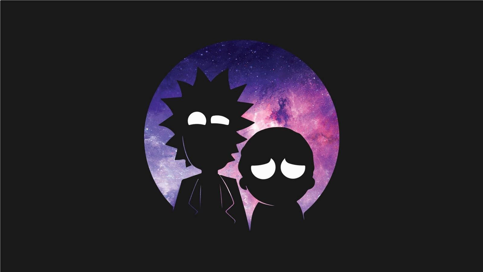 Rick and Morty, silhouettes, vibrant purple, HD Desktop Wallpaper