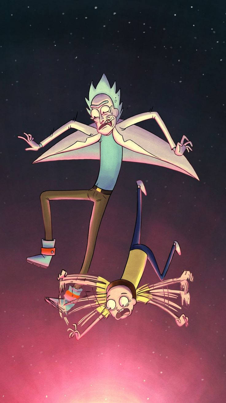 Rick and Morty, starry cosmic void, upside down, HD Phone Wallpaper