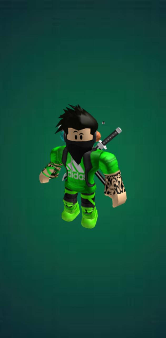 Roblox, ninja character, green Adidas gear, HD Phone Wallpaper