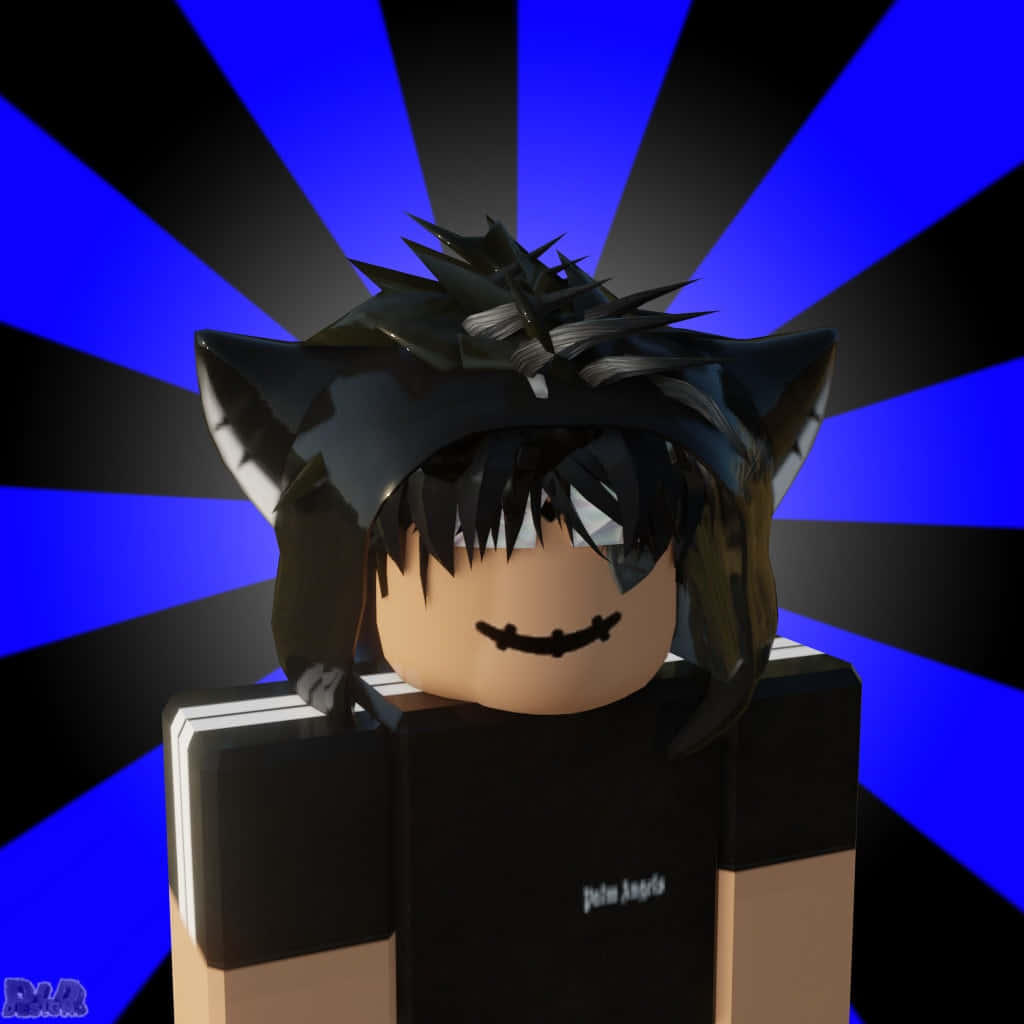 Roblox, black cat ears, spiky hair, SD Desktop Wallpaper