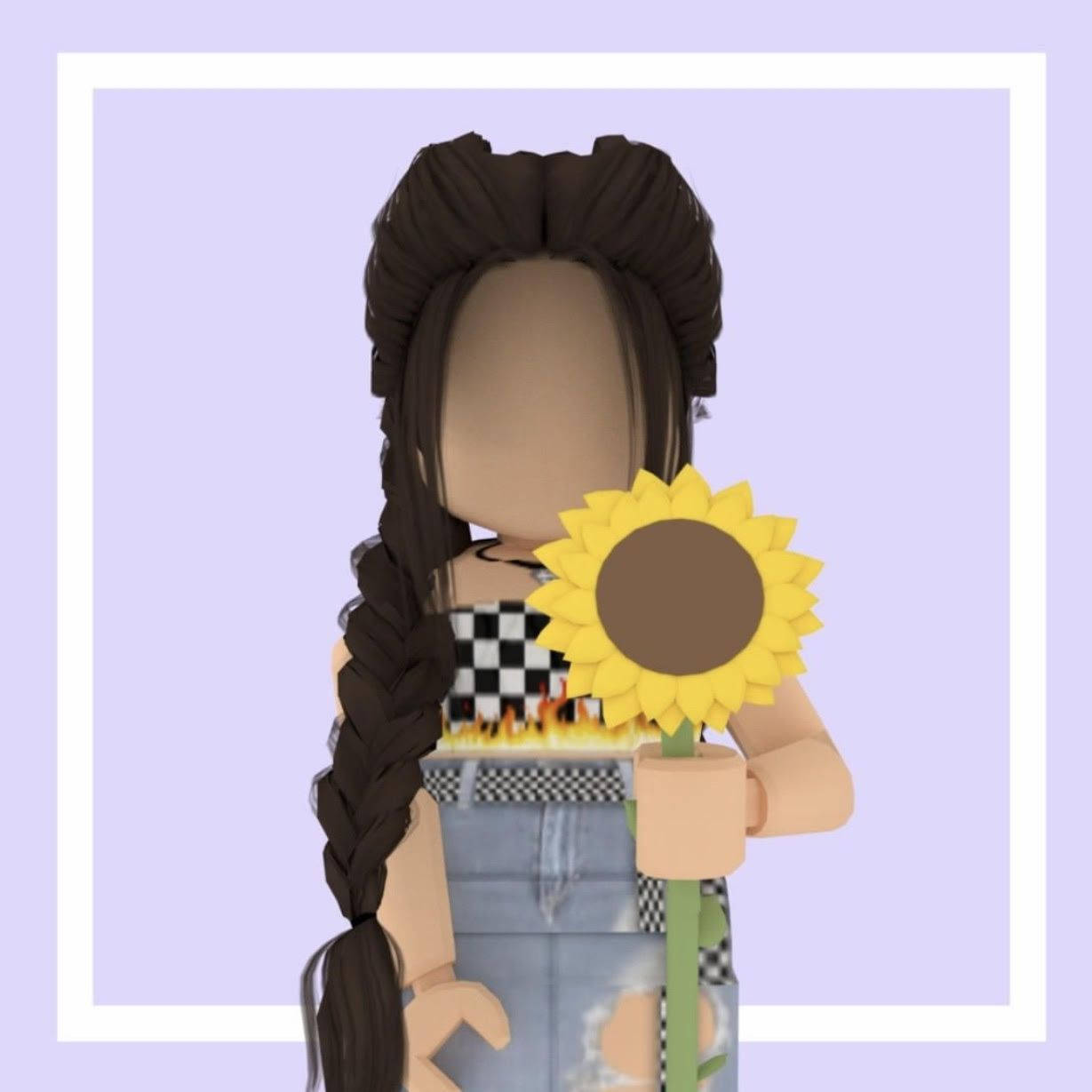 Roblox, braided hair, sunflower, SD Desktop Wallpaper
