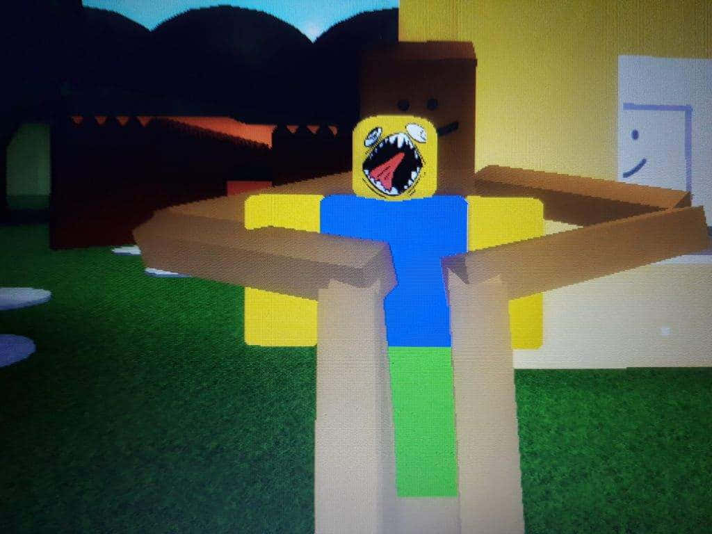 Roblox, blocky yellow character, screaming face, SD Desktop Wallpaper