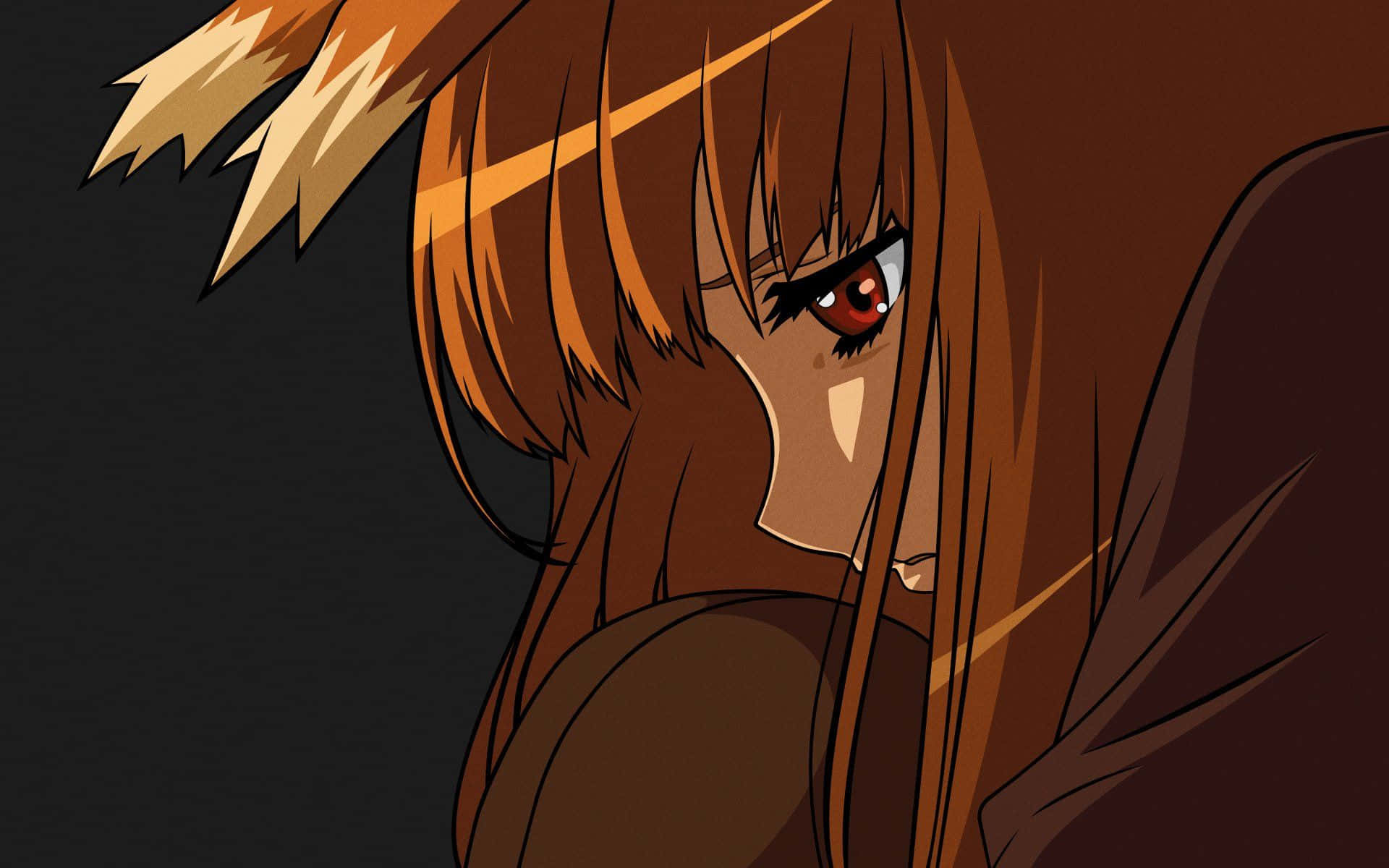 cool sad anime, anime girl, long brown hair, Full HD Desktop Wallpaper