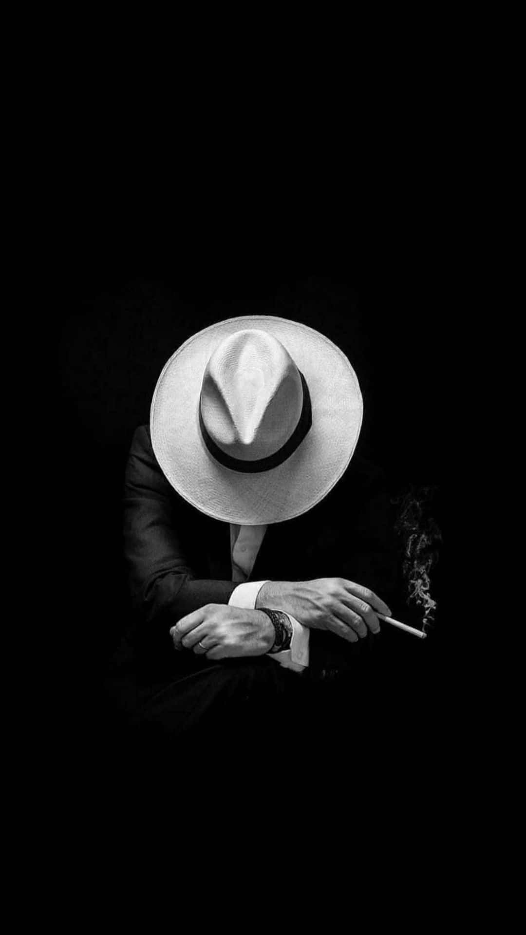 Cool Sad Boy, fedora, white fedora, Full HD Phone Wallpaper