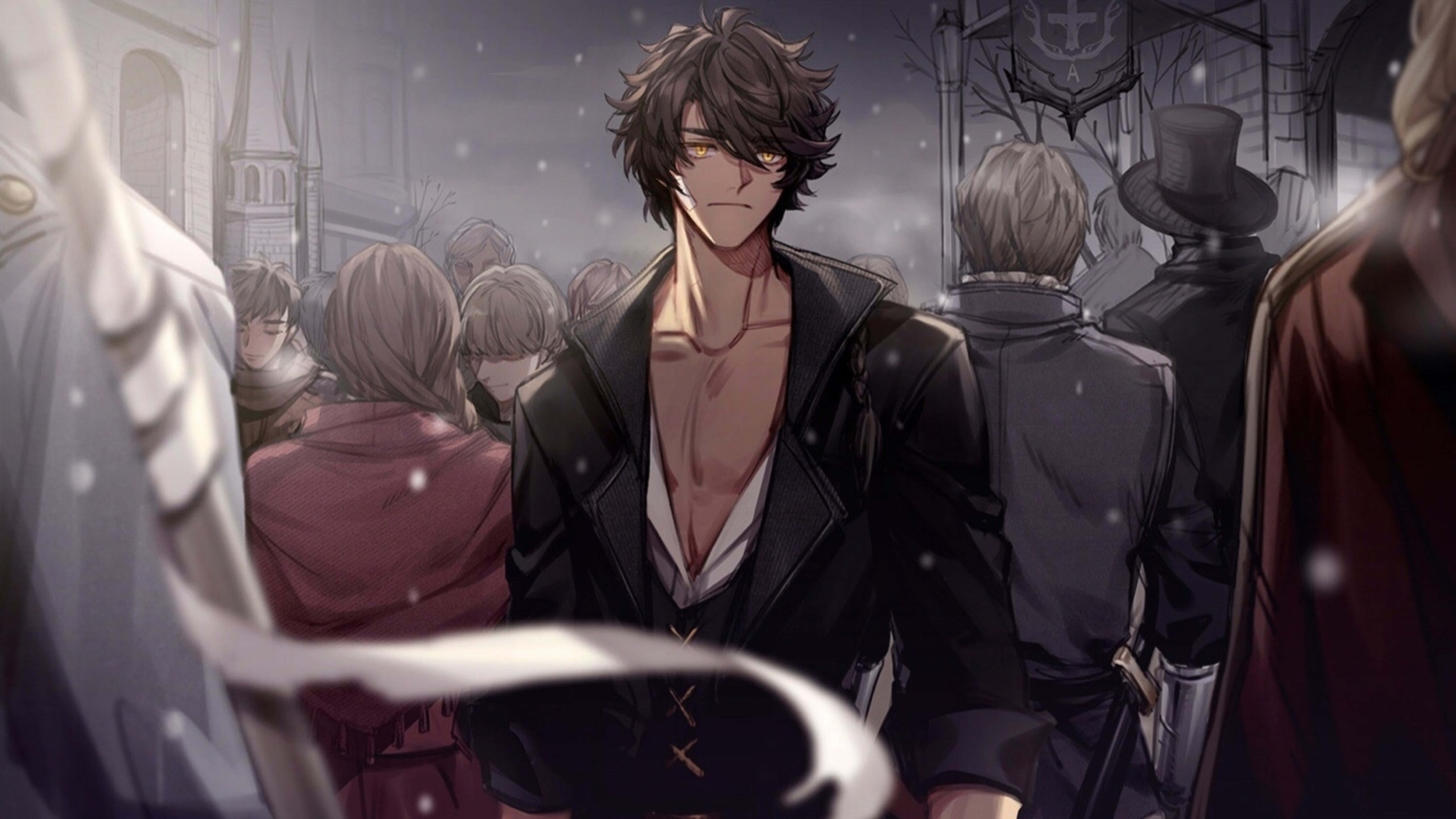 Cool Sad Boy, anime man, dark hair, 8K Desktop Wallpaper