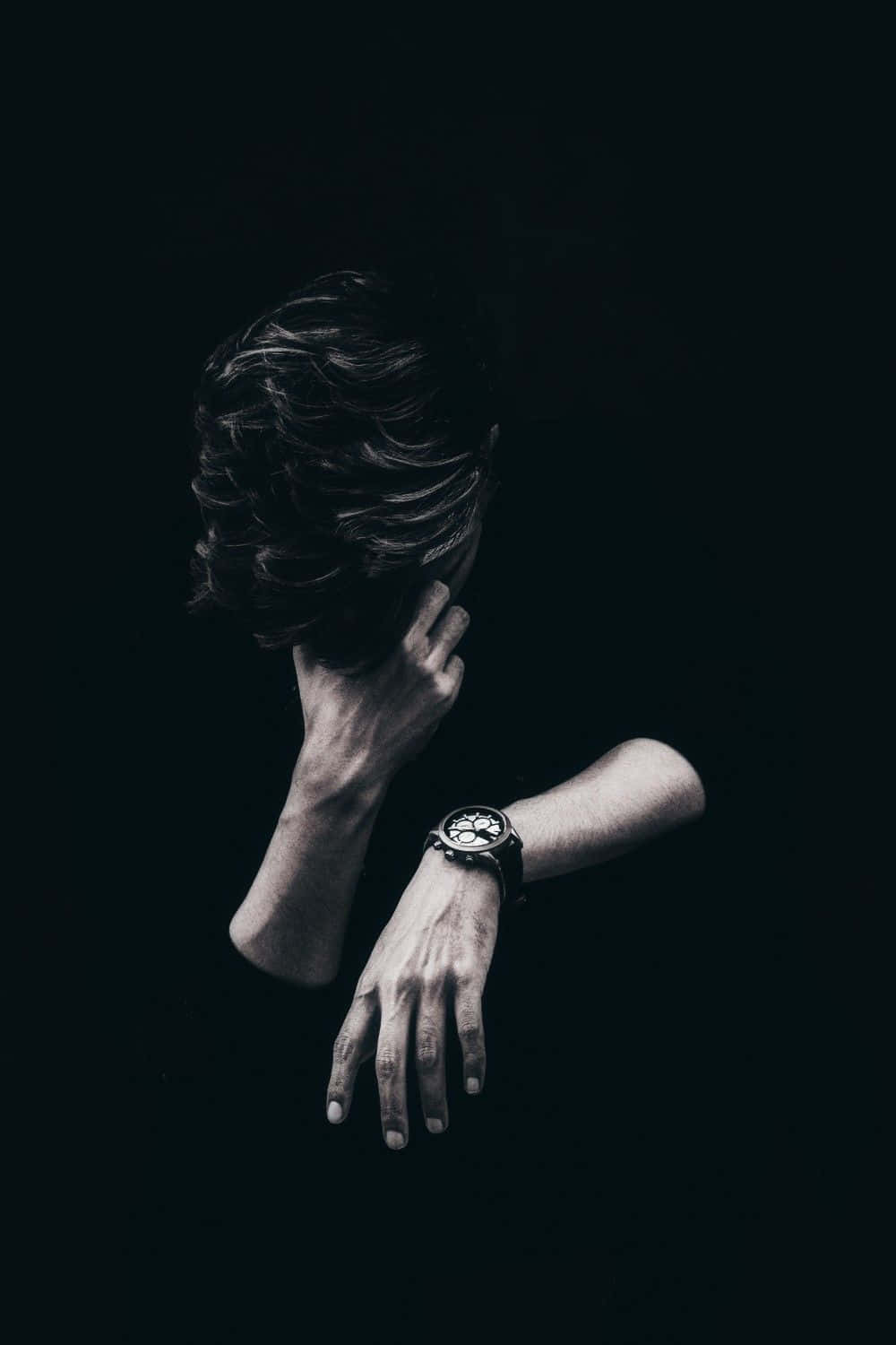 Cool Sad Boy, dark hair, watch, HD Phone Wallpaper