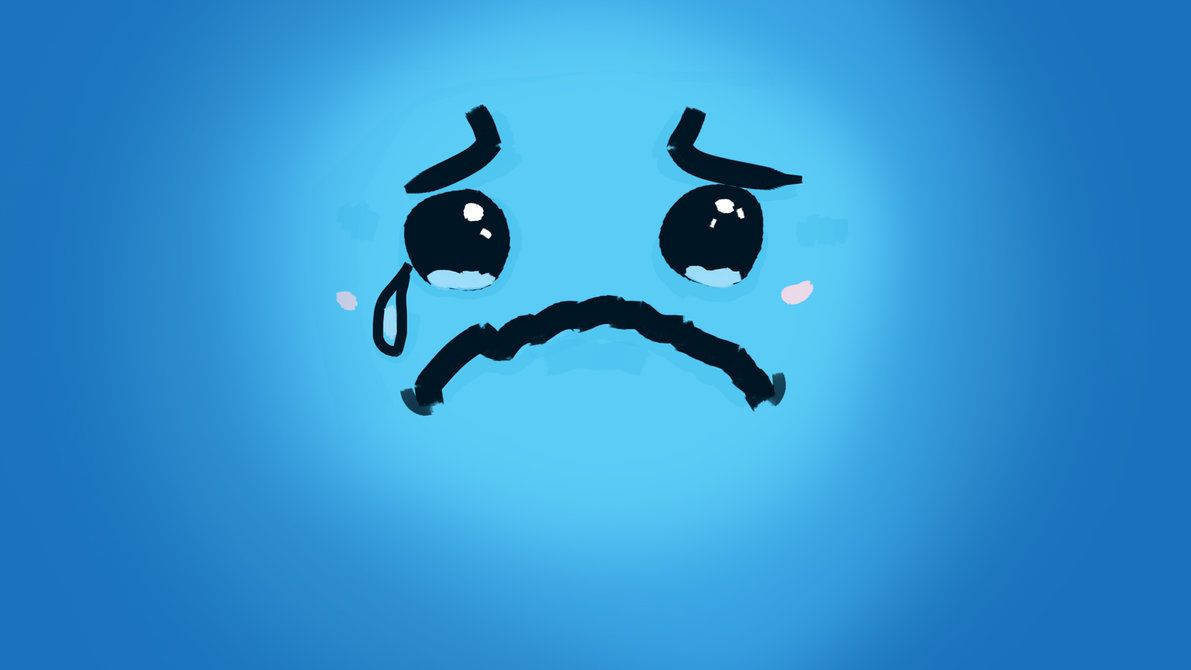 cute sad crying smiley, teary eyes, frowning mouth, SD Desktop Wallpaper