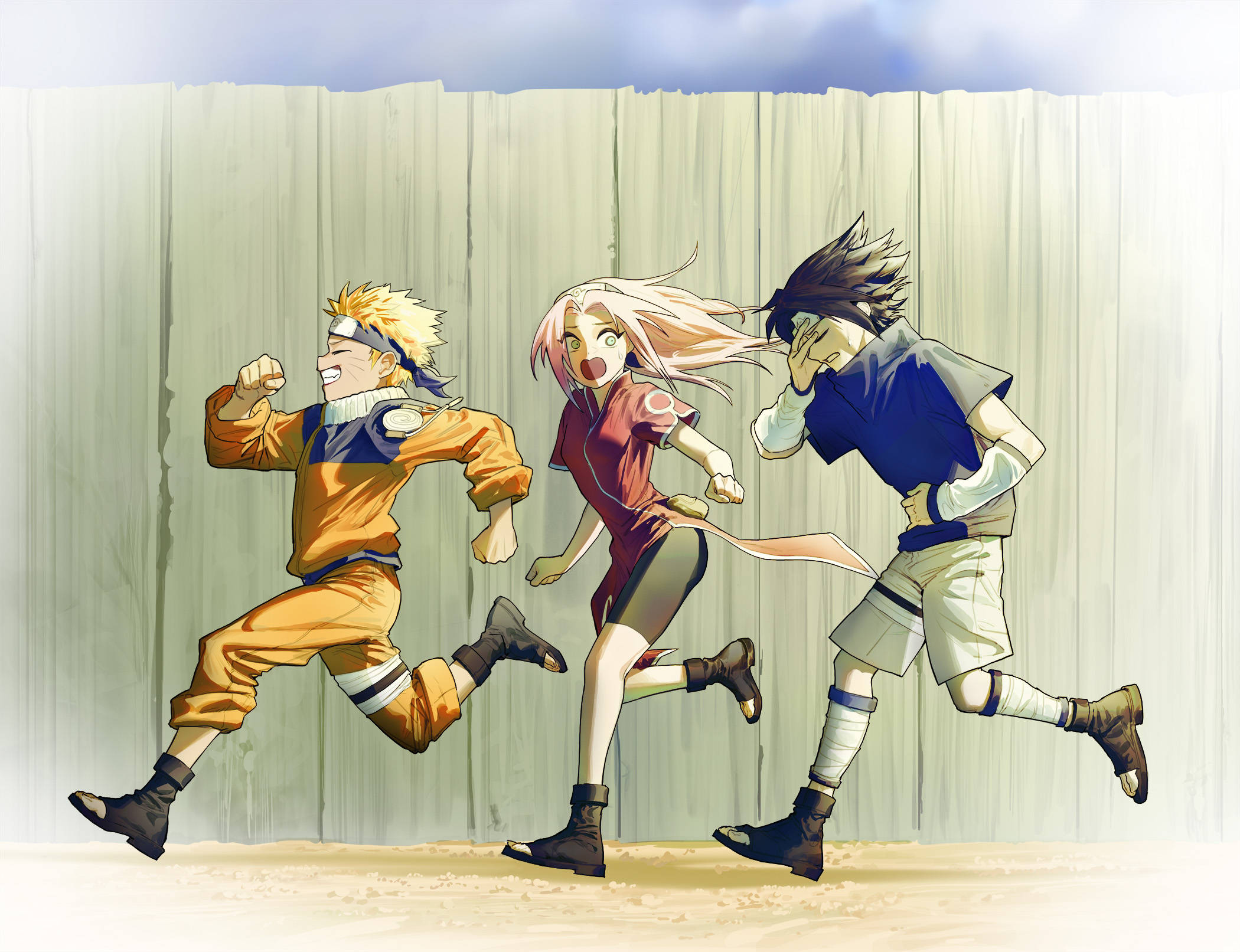 Cool Sasuke, anime characters, sandy field, Full HD Desktop Wallpaper