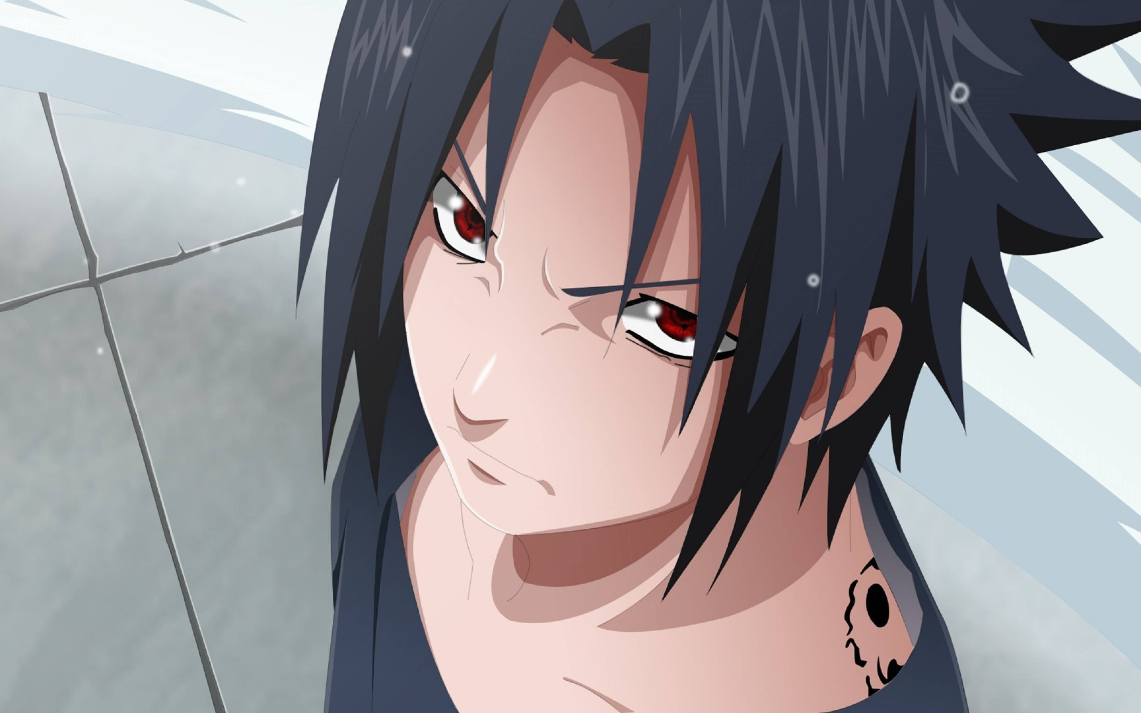 Cool Sasuke, curse mark, spiky black hair, 4K Desktop Wallpaper