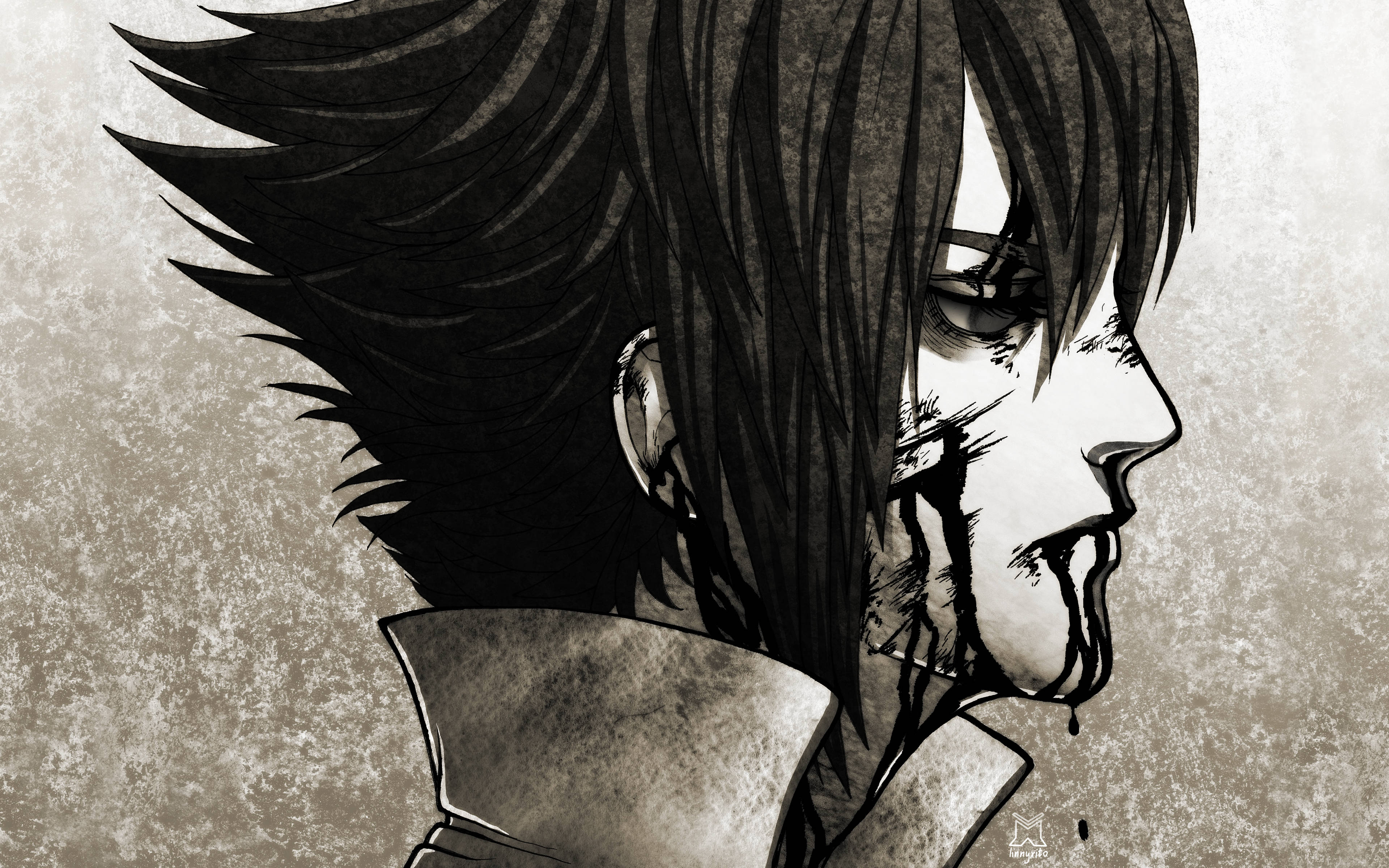 Cool Sasuke, spiky hair, tear streaks, 4K Desktop Wallpaper