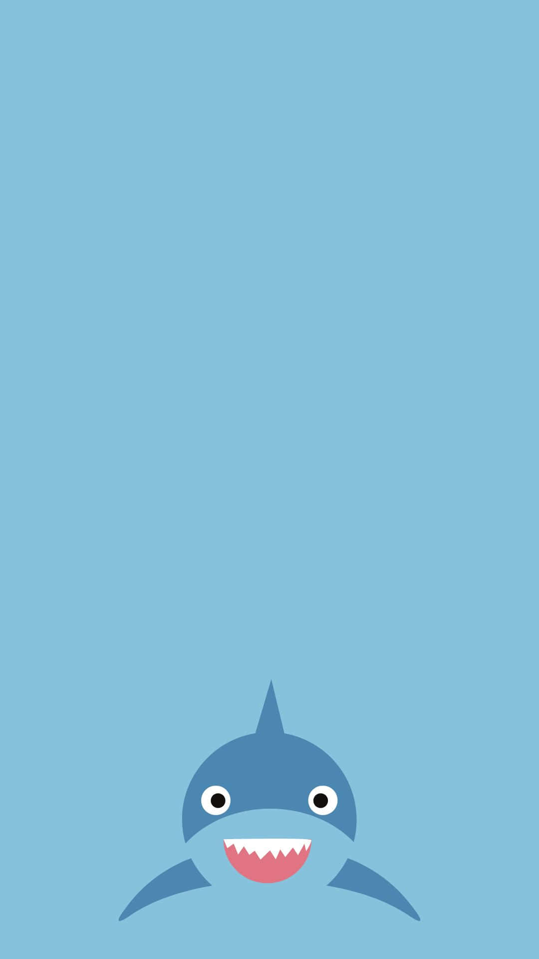 cool shark, cartoon shark, wide smile, Full HD Phone Wallpaper