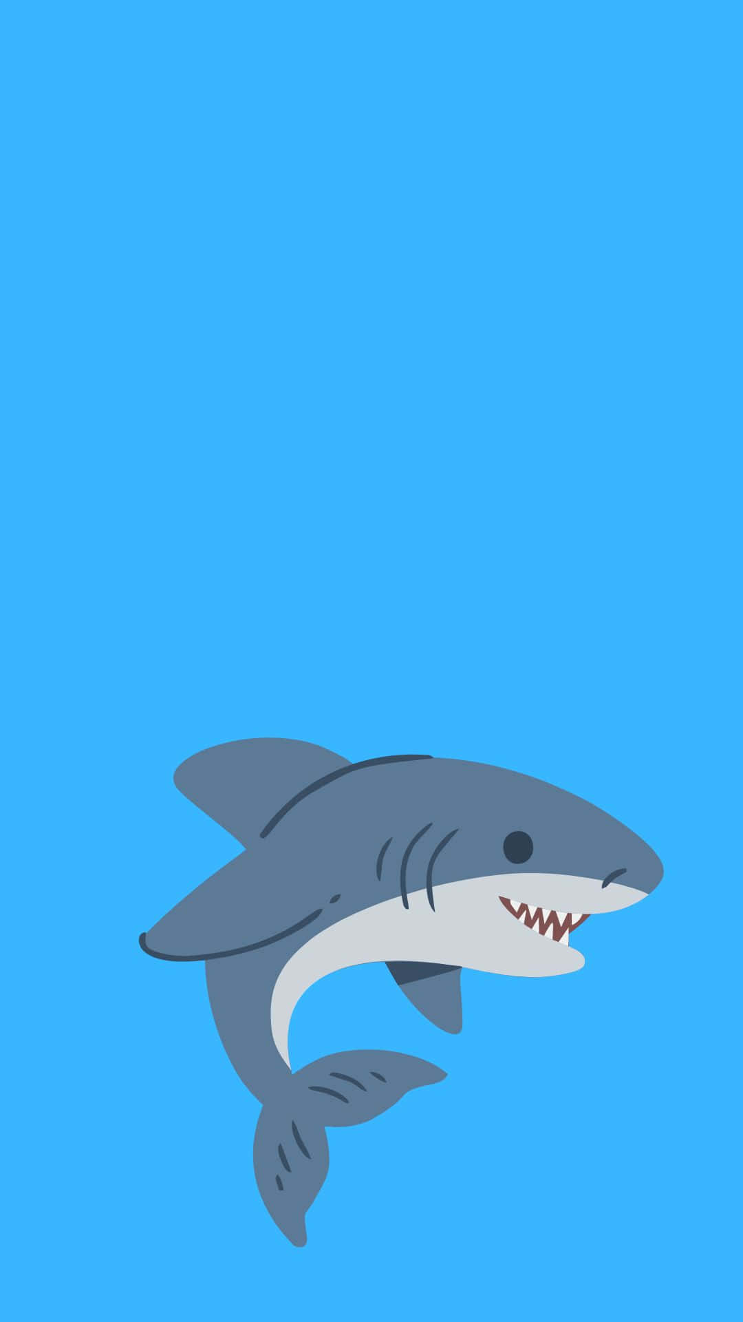 cool shark, cartoon shark, sharp teeth, Full HD Phone Wallpaper