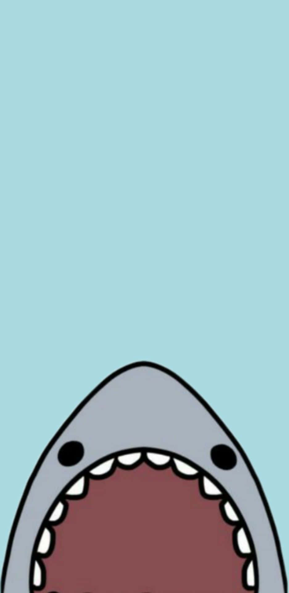 cartoon shark, wide open mouth, sharp teeth, Full HD Phone Wallpaper