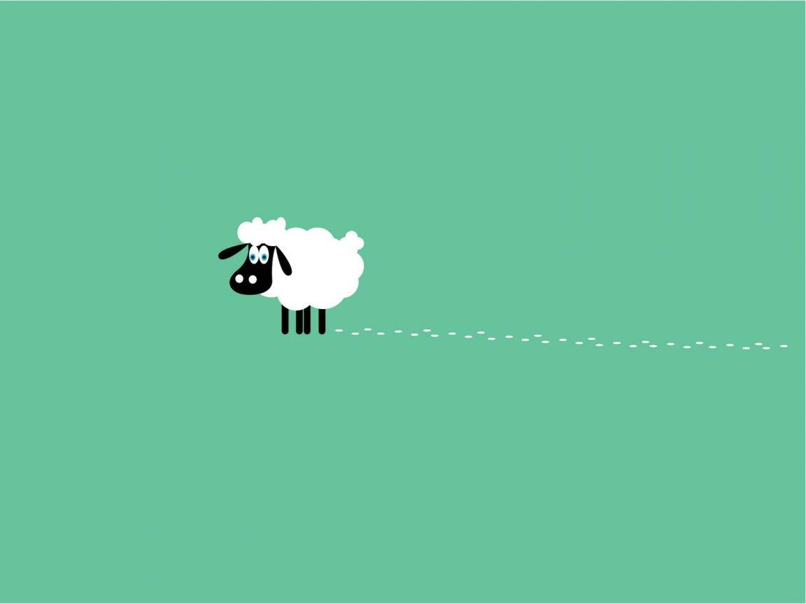 Cool Simple, sheep, big eyes, SD Desktop Wallpaper