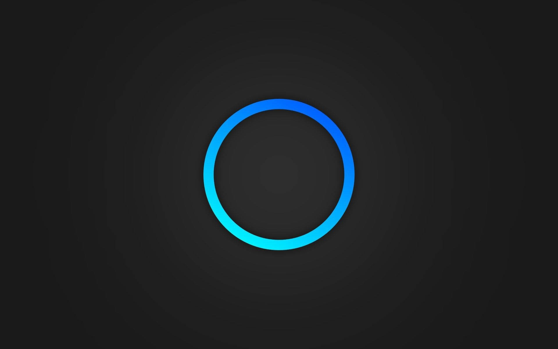 blue circle outline, glowing blue circular ring, dark gradient background, Full HD Desktop Wallpaper