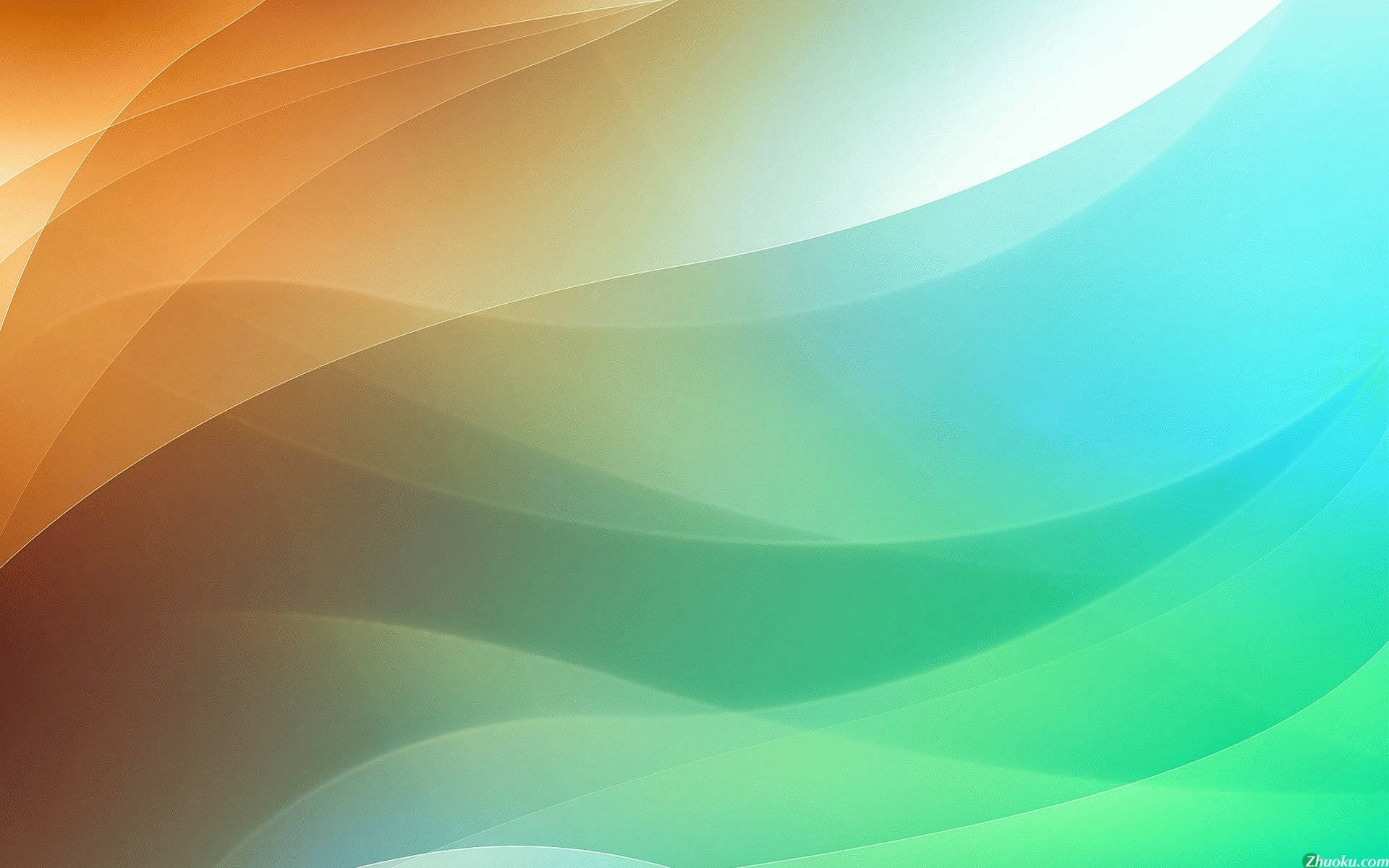 warm orange, cool teal, soft gradient, Full HD Desktop Wallpaper