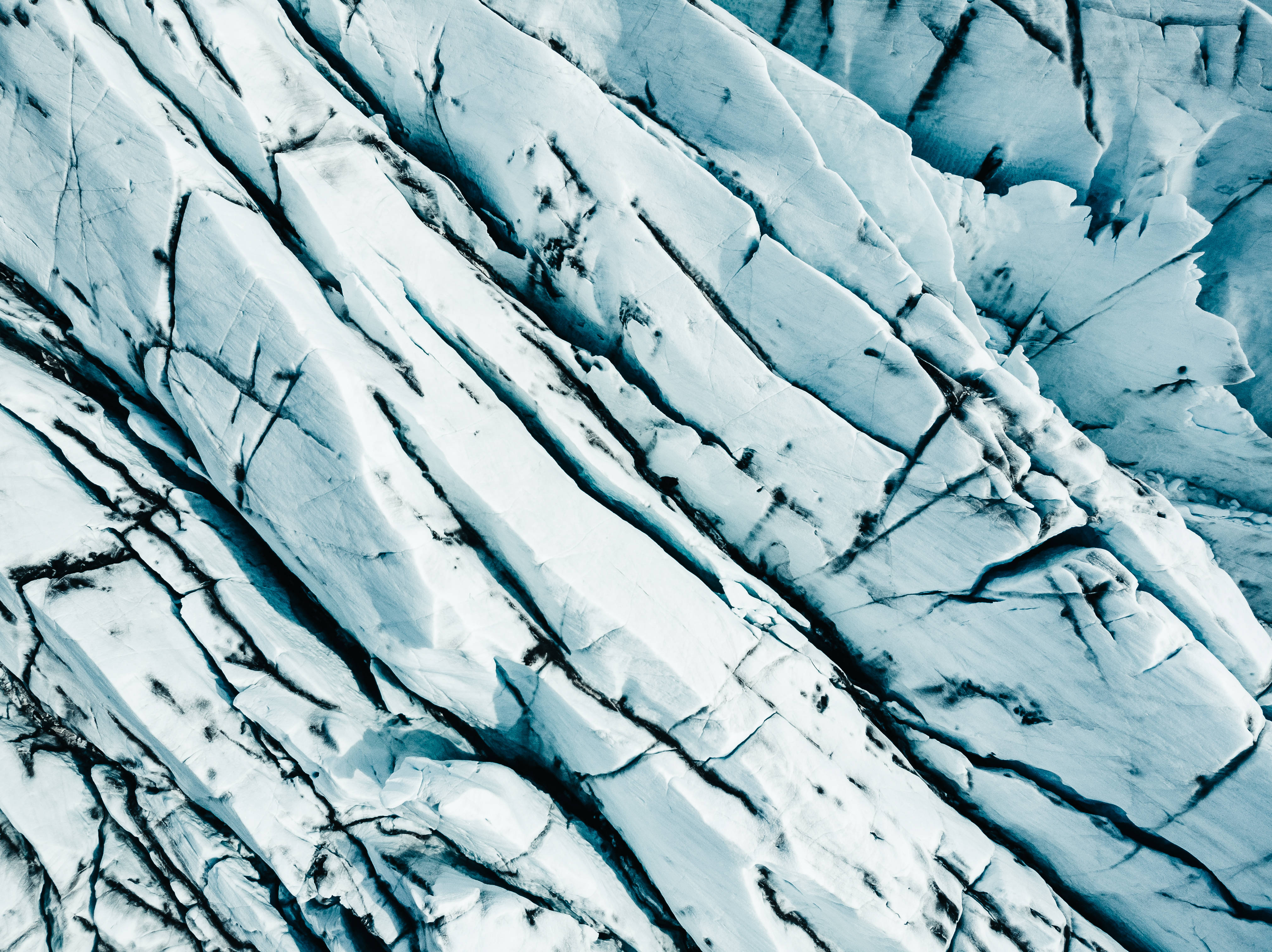 Cool Simple, glacier ice, deep blue tones, 4K Desktop Wallpaper