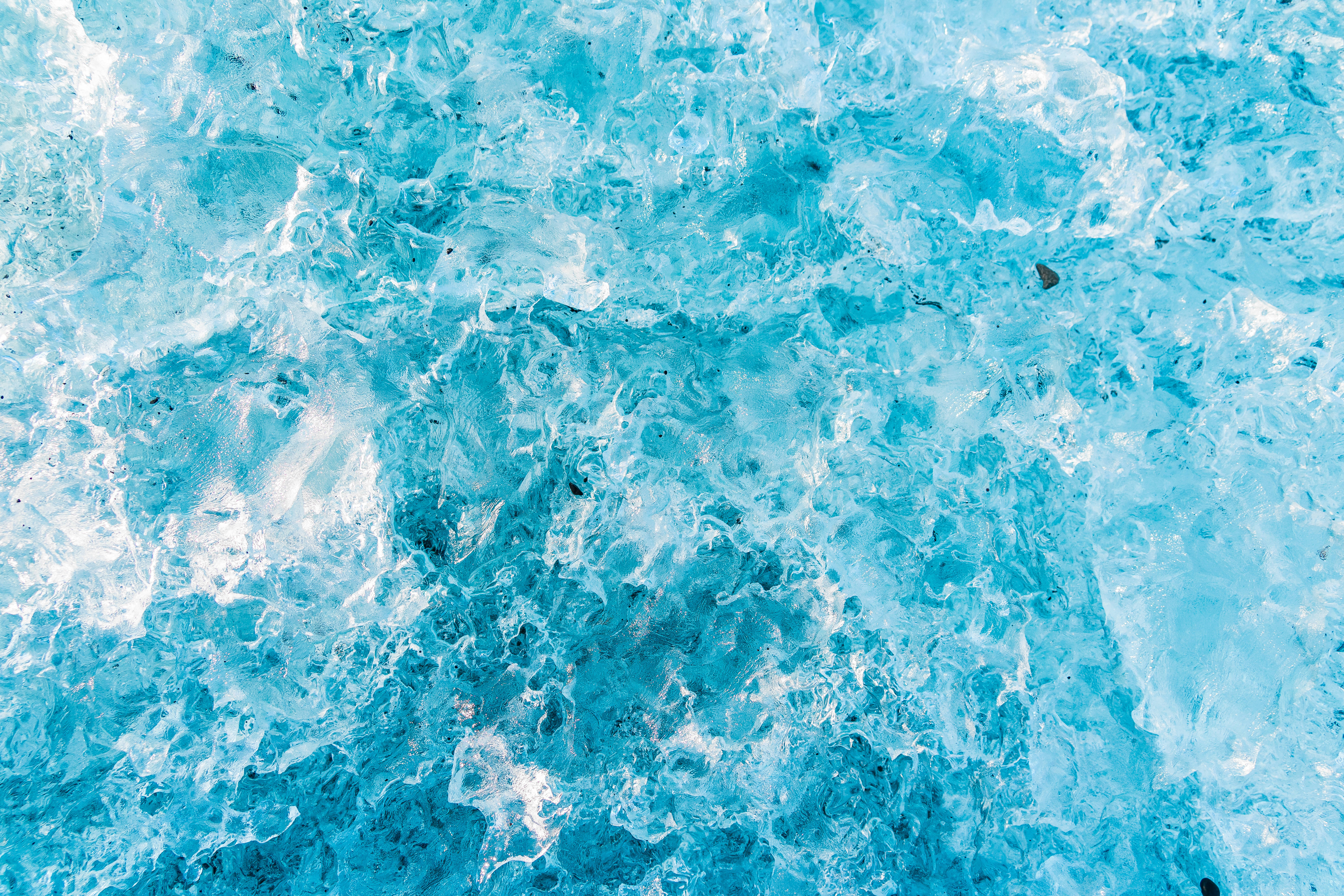 Cool Simple, crystalline glacier, textured blue ice, 5K Desktop Wallpaper