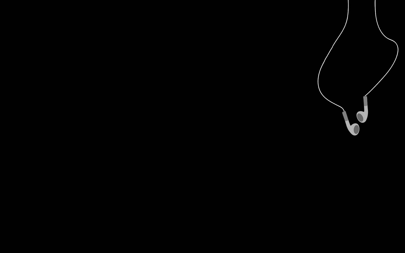Cool Simple, white line drawing, earphones, HD Desktop Wallpaper