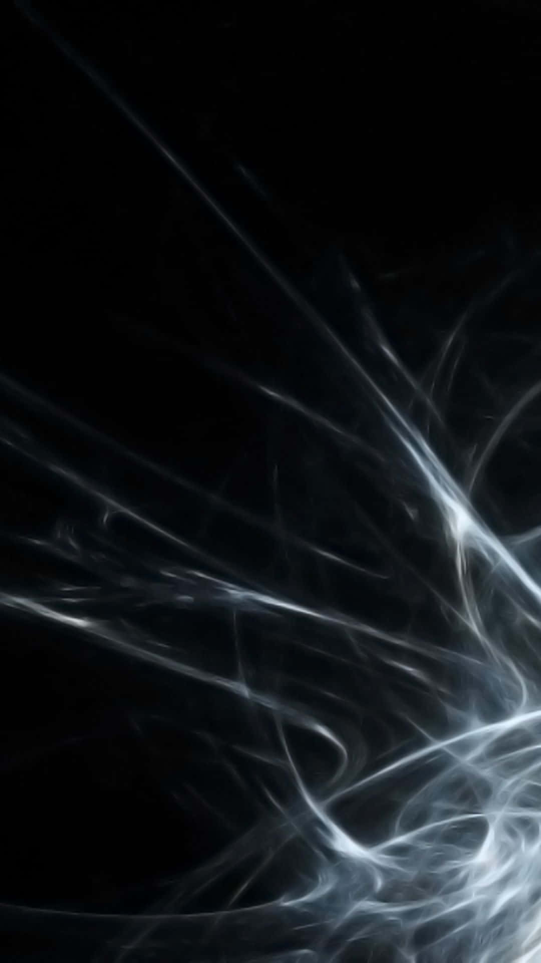 HD Black Smoke Abstract Phone, ethereal white fractal tendrils, deep black void, Full HD Phone Wallpaper