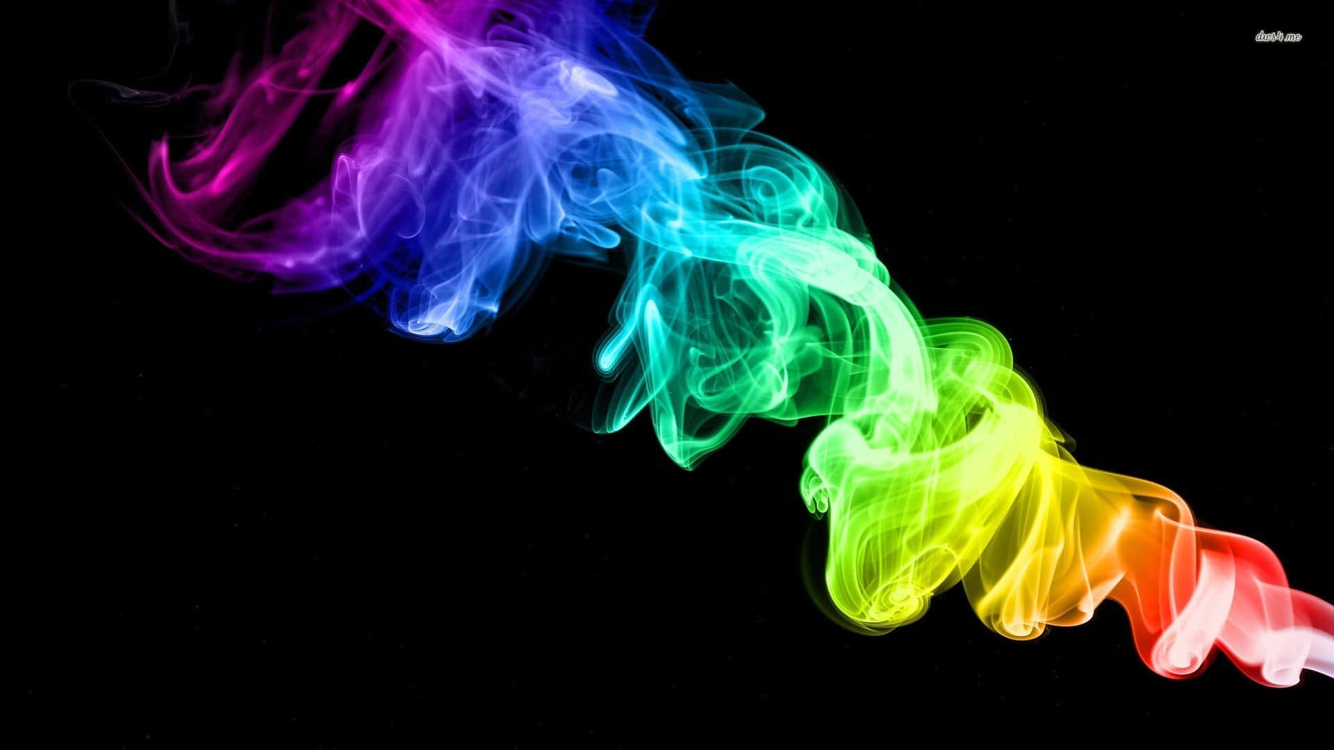 Cool Smoke, rainbow smoke, black background, Full HD Desktop Wallpaper