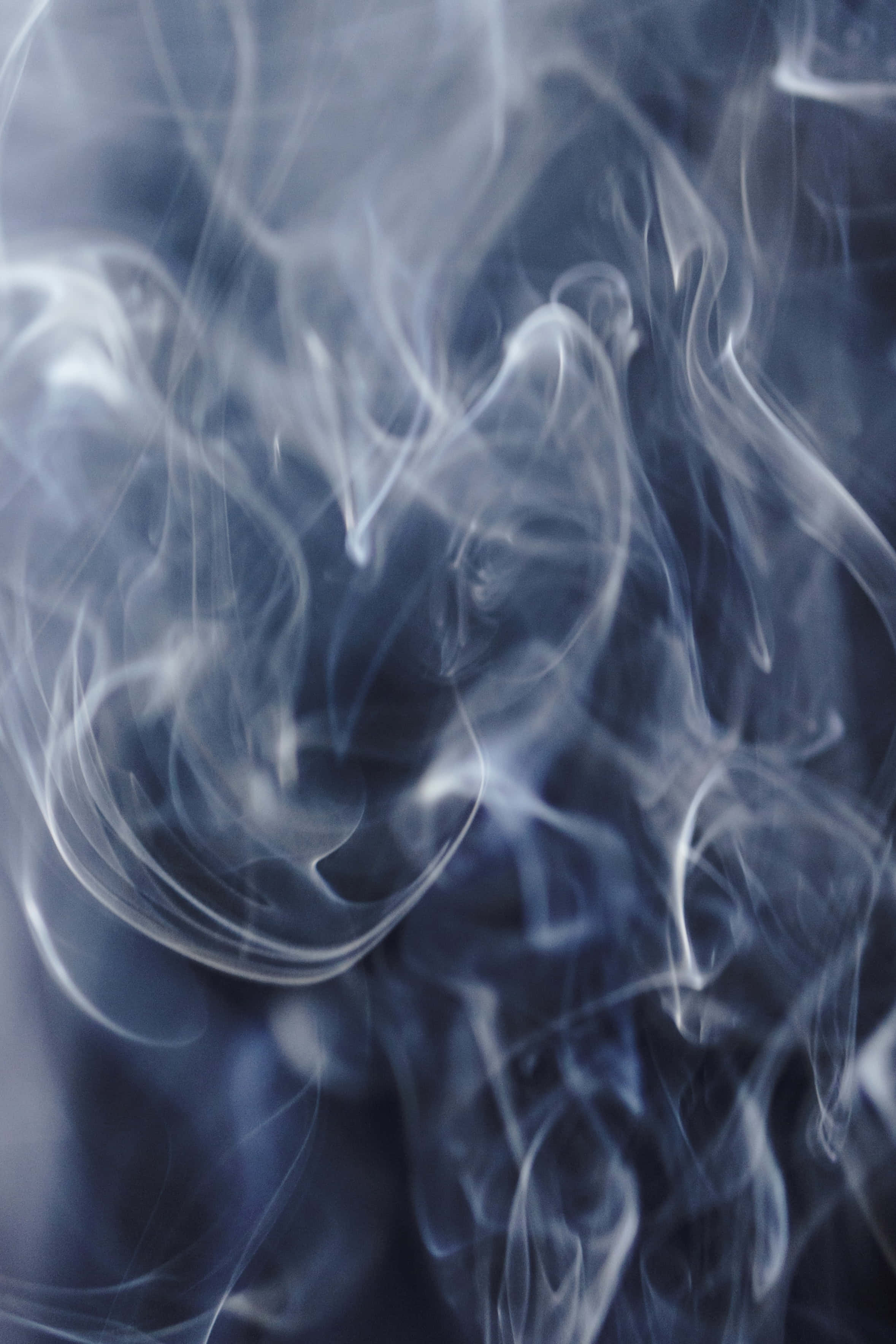 Cool Smoke, white smoke, deep blue gradient background, 2K Phone Wallpaper